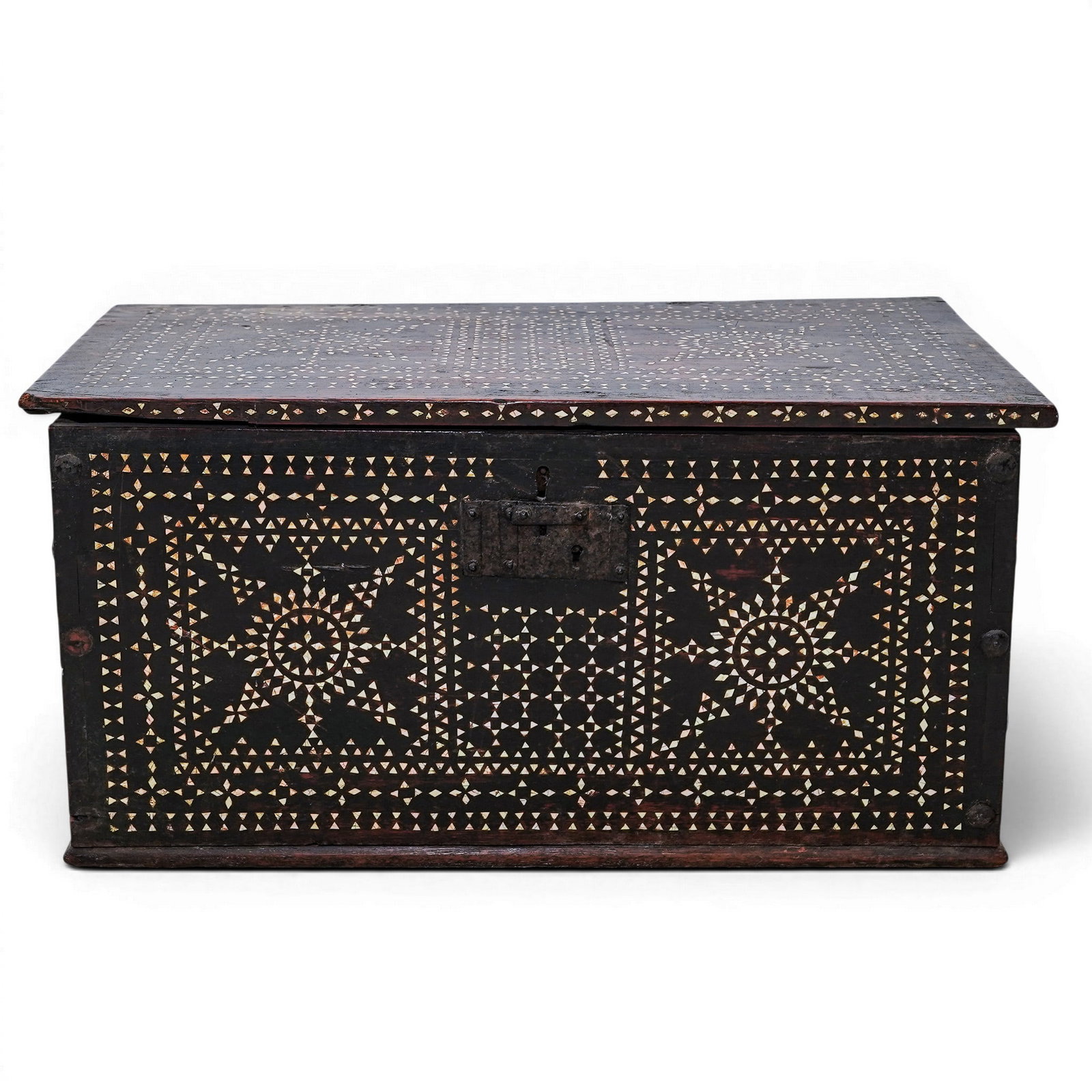 19th Cent. Middle Eastern MOP Inlaid Dowry Chest (1 of 6)