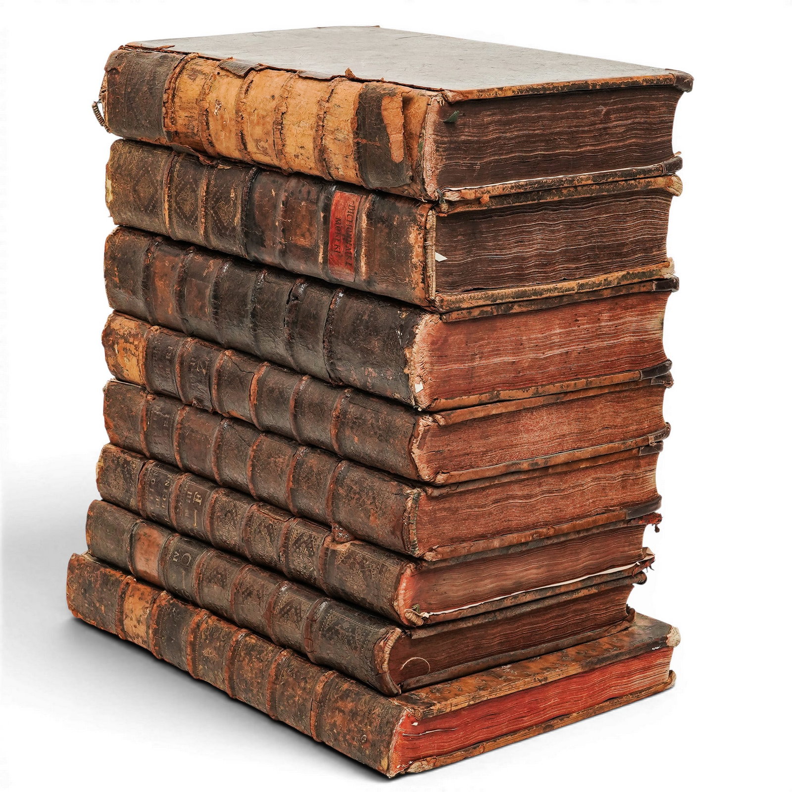 (8 pc) Volume set of Louis Moreri's Le Grand Dictionnaire Historique: (8 pc) Volume set of Louis Moreri's Le Grand Dictionnaire Historique 18th century, French Antique French Encyclopedia Large Books, in French language. This specific volumes were published in Paris dur