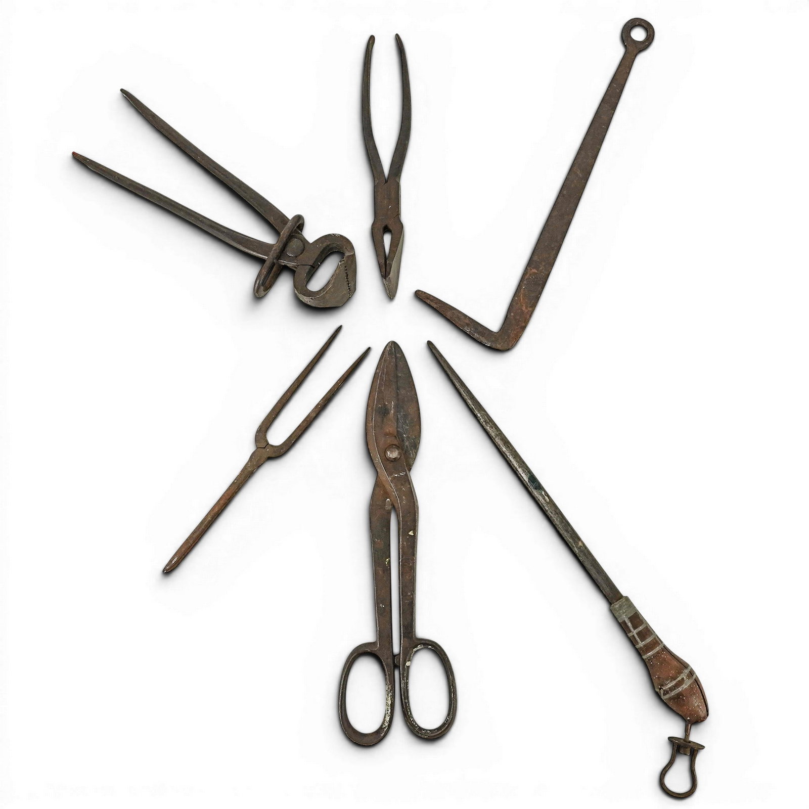(6pc) Antique Industrial Era Iron Tools (1 of 6)