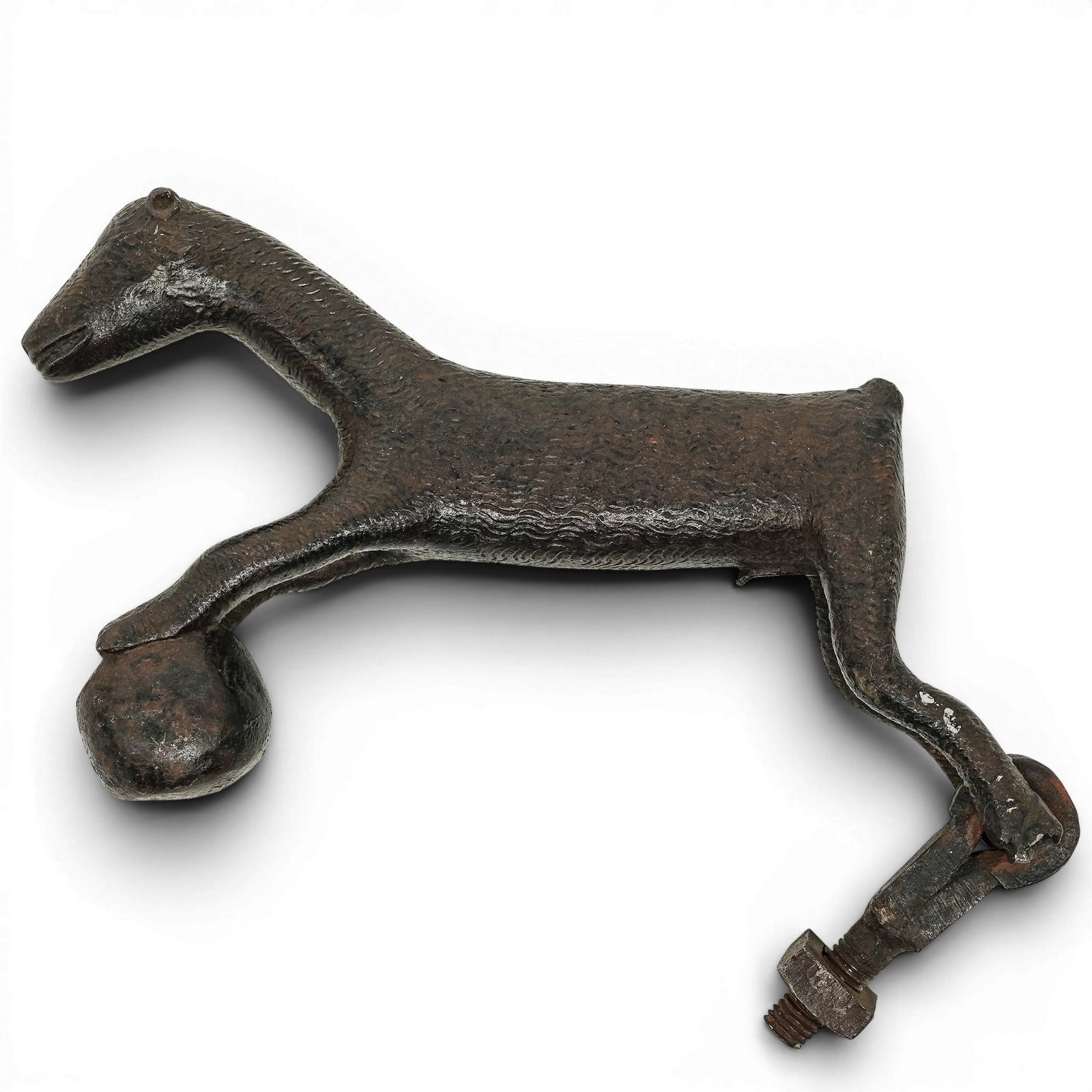 Antique Cast Iron Door Knocker in Shape of Dog (1 of 4)