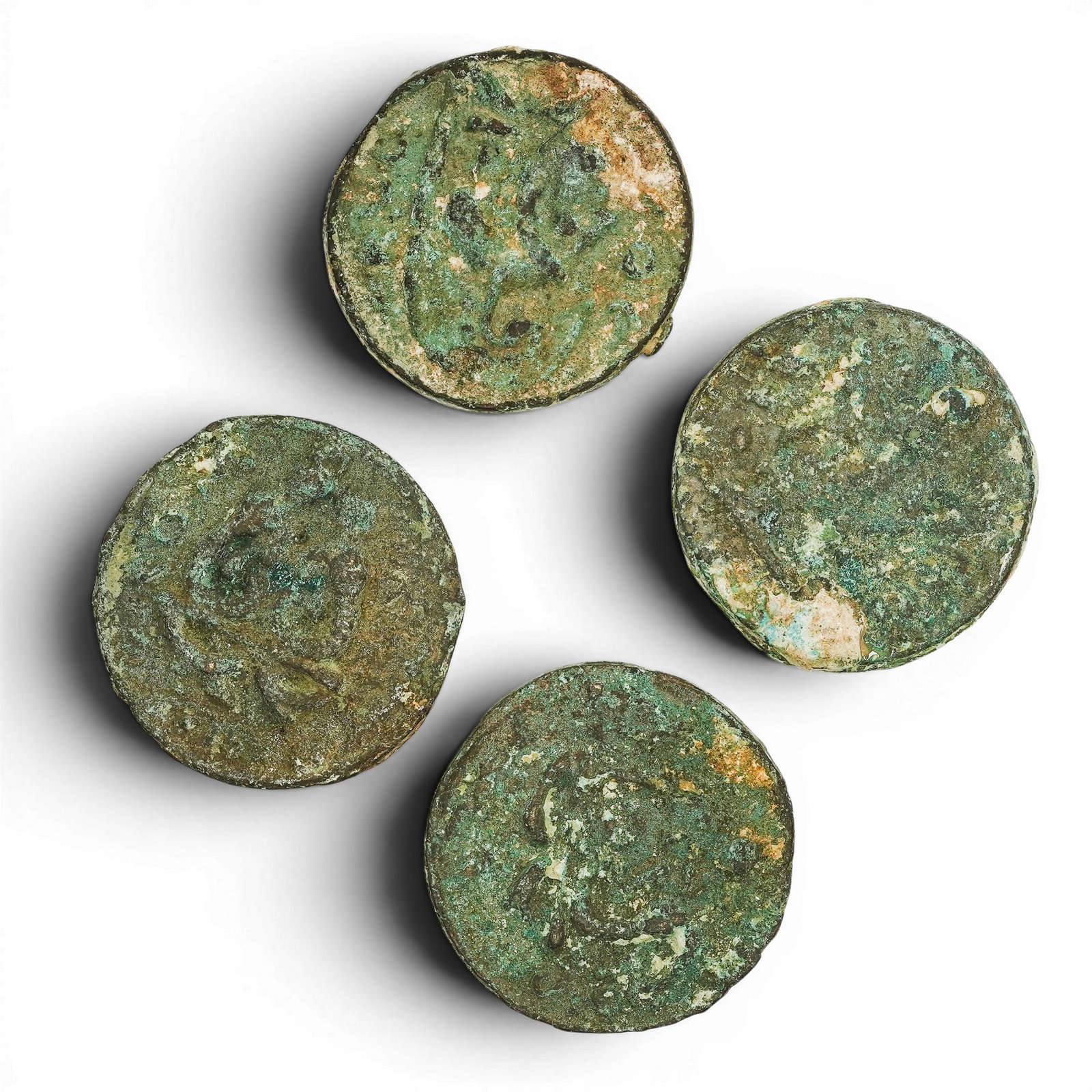 (4 pc) Ancient Bronze Greco-Roman coins (1 of 3)