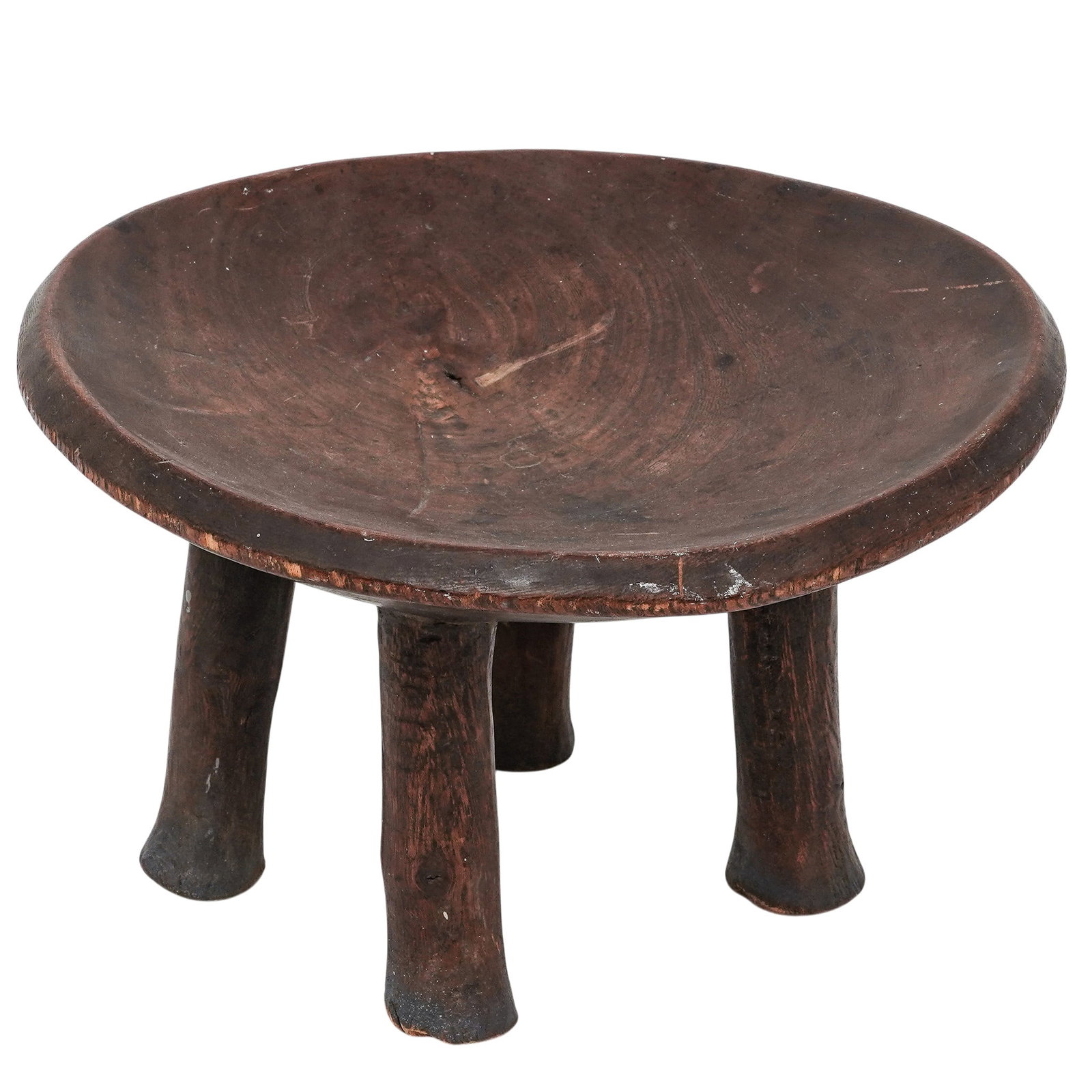 African Hand-Carved Wooden Tribal Stool (1 of 4)
