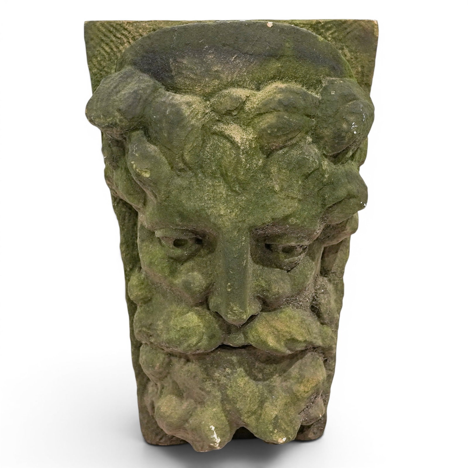 17th Cent. Italian Carved Stone Architectural Salvage Fragment: 17th Cent. Italian Carved Stone Architectural Salvage Fragment 17th Cent. Italy A 17th century Italian carved stone architectural fragment, featuring a prominent grotesque mask in high relief. The
