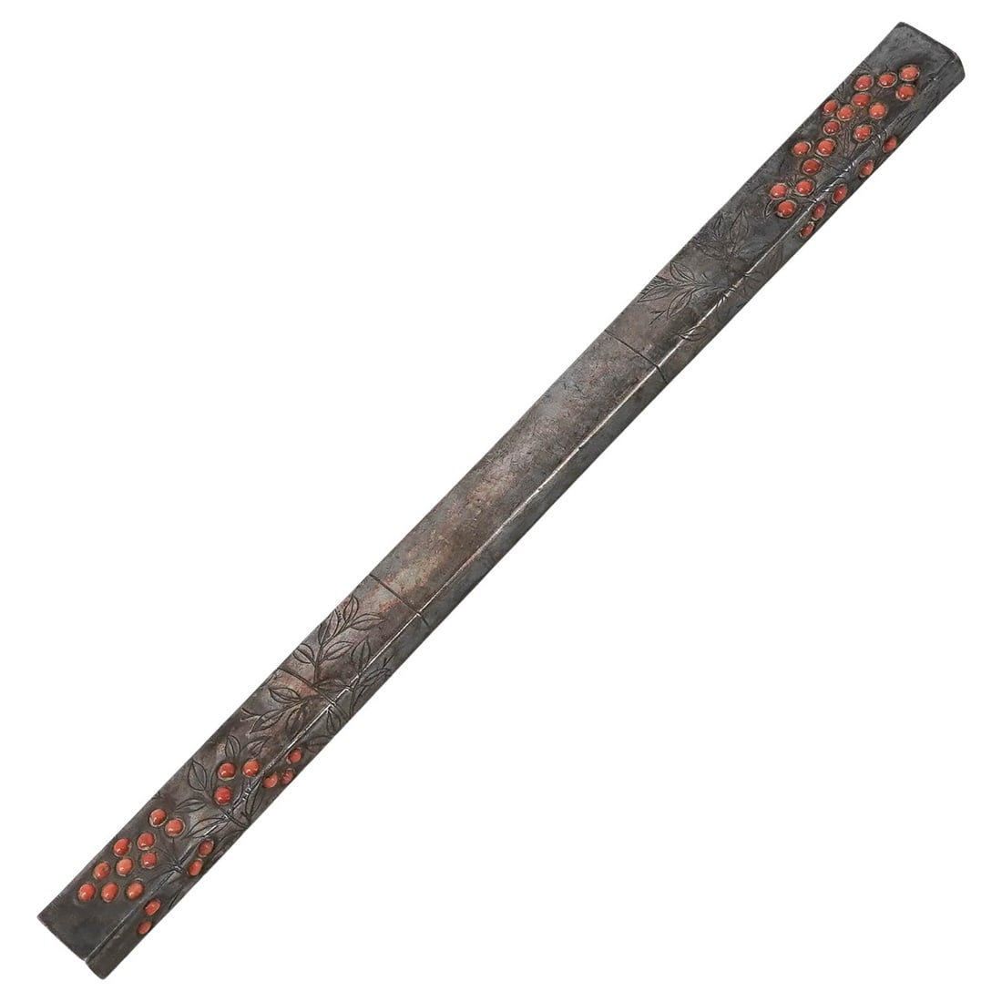 Antique Silver & Coral Scroll Weight (1 of 6)