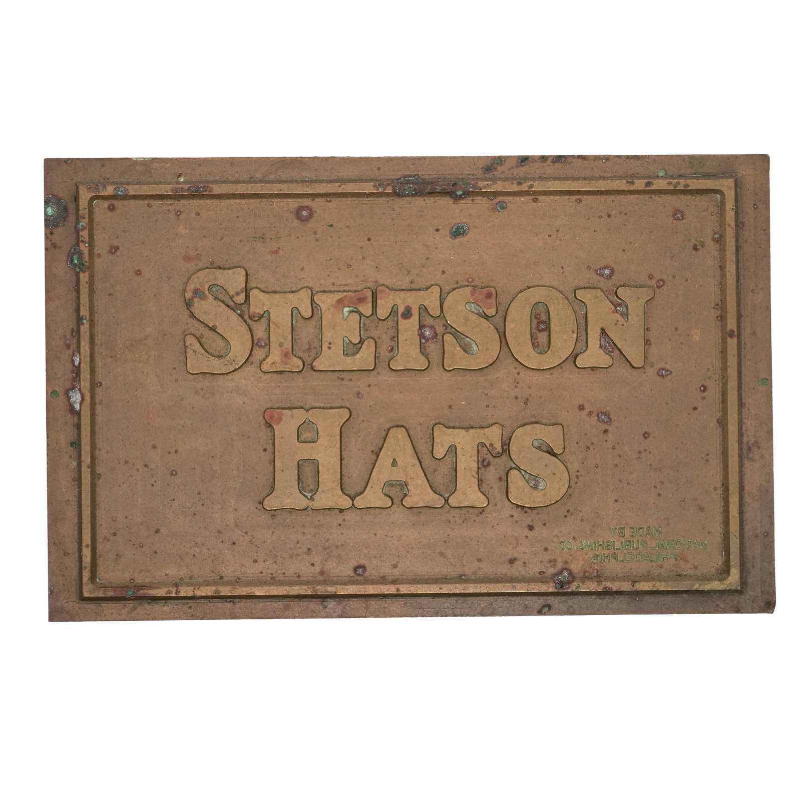 Antique Stetson Hats Advertisement Cast Bronze Plaque (1 of 4)