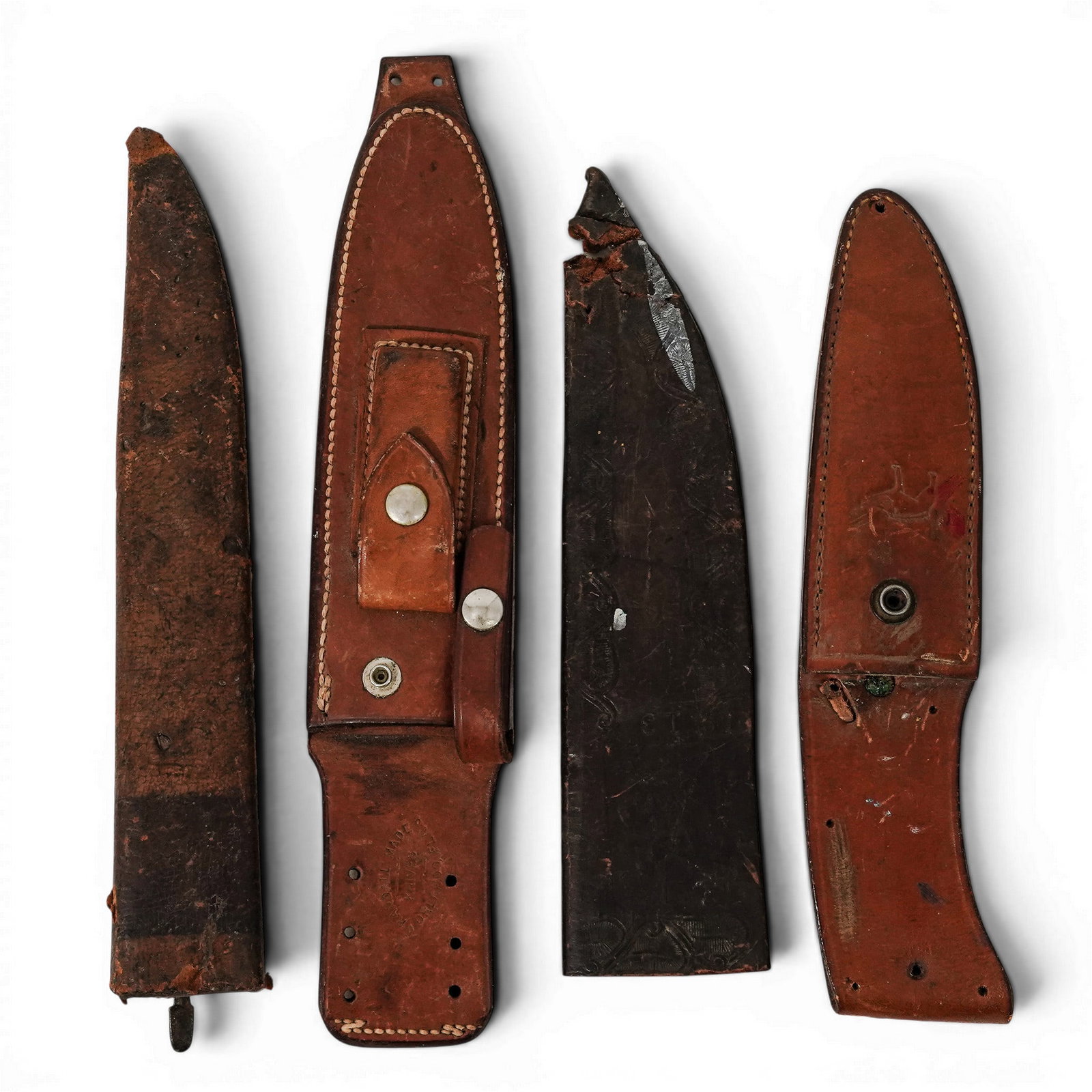 (9pc) Vintage Leather Sheaths Group - 2
