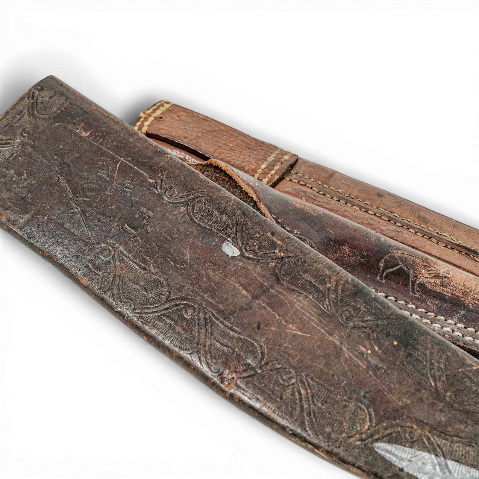 (9pc) Vintage Leather Sheaths Group - 9