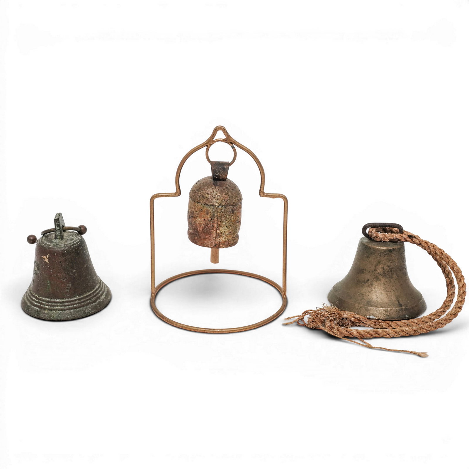 (3 pc) Grouping of Brass & Mixed Metal Bells (1 of 4)