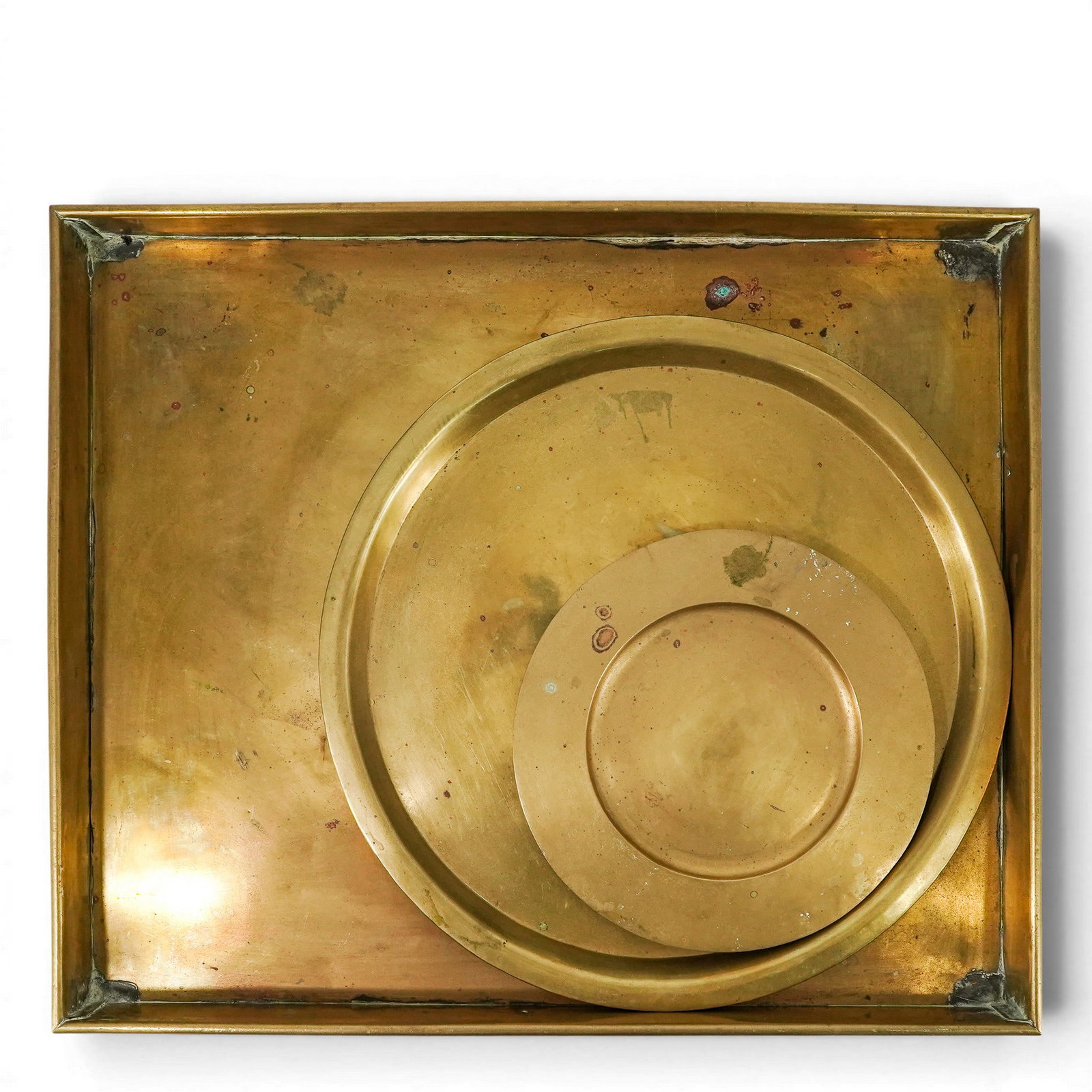(3 Pc) Vintage Brass Italian Serving Trays/Platters (1 of 11)