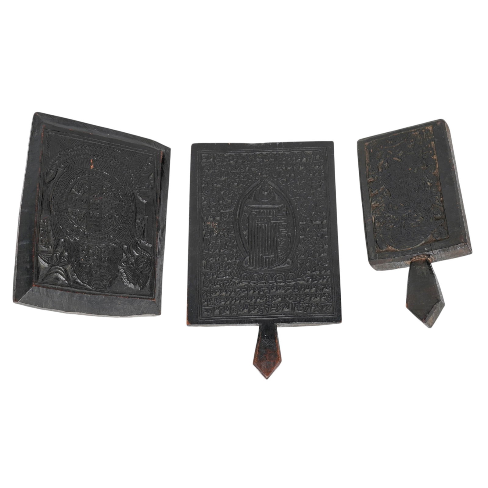 (3pc) Antique Carved Wood Printing Blocks (1 of 8)