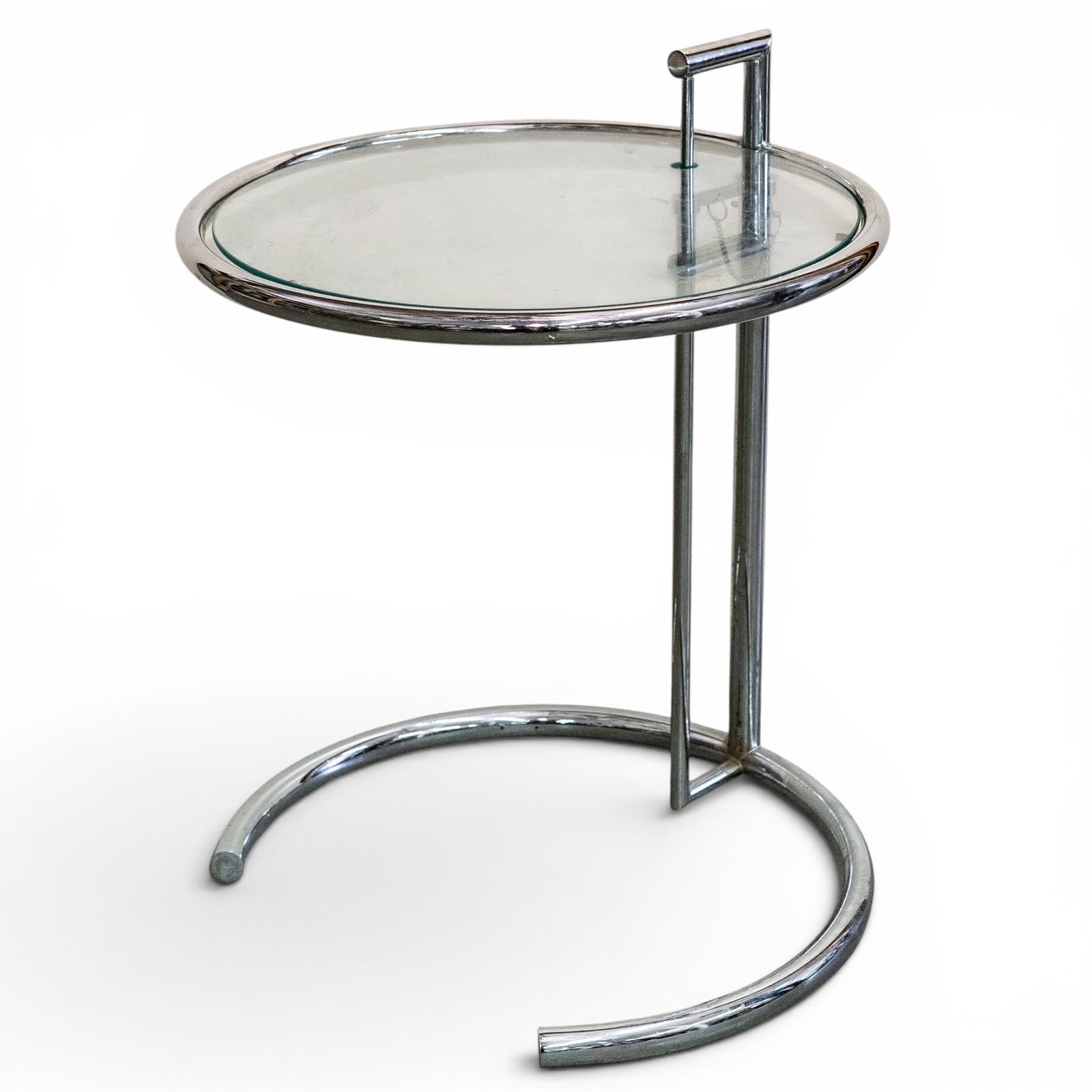 Eileen Gray Chrome and Glass "E 1027" Adjustable Table (1 of 6)