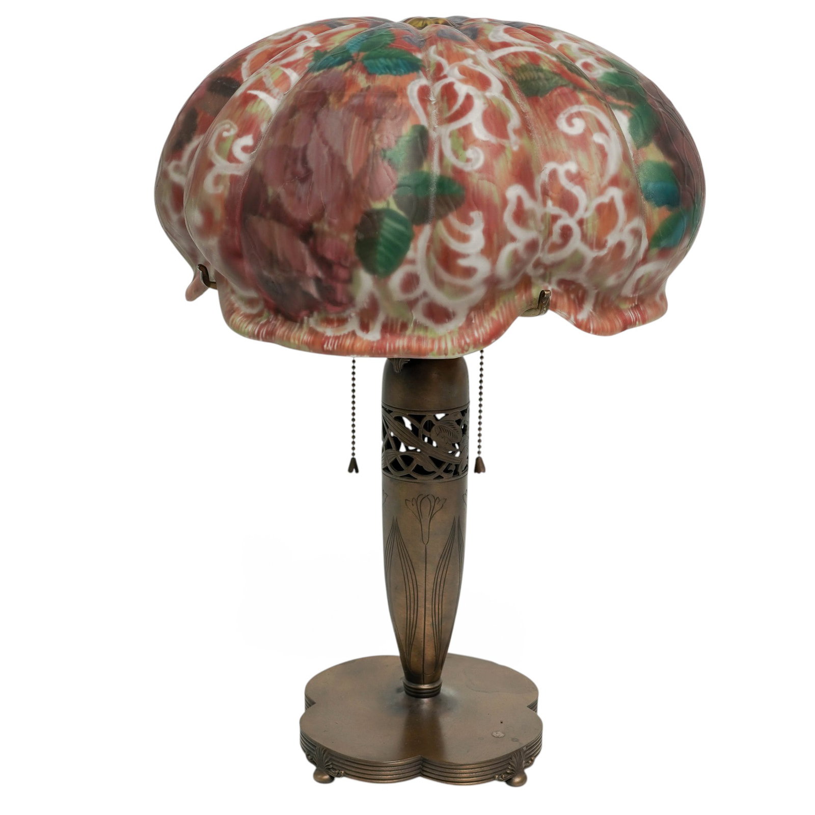 Antique Pairpoint "Puffy" Reverse Painted Table lamp (1 of 5)