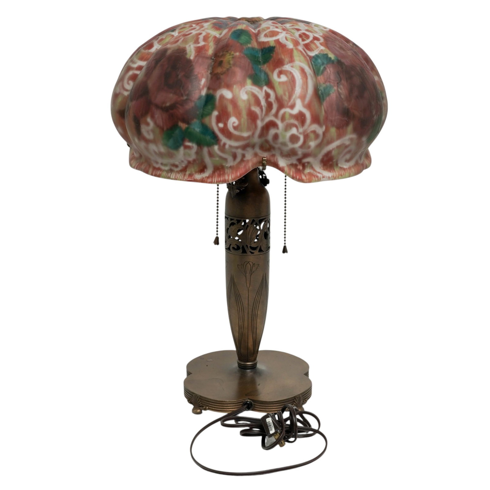 Antique Pairpoint "Puffy" Reverse Painted Table lamp - 2