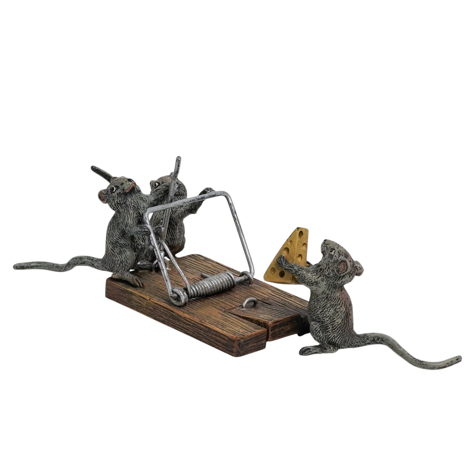 Franz Bergmann (Austrian, 1861-1936) Bronze 'Mice on Mousetrap' Figurine (1 of 6)