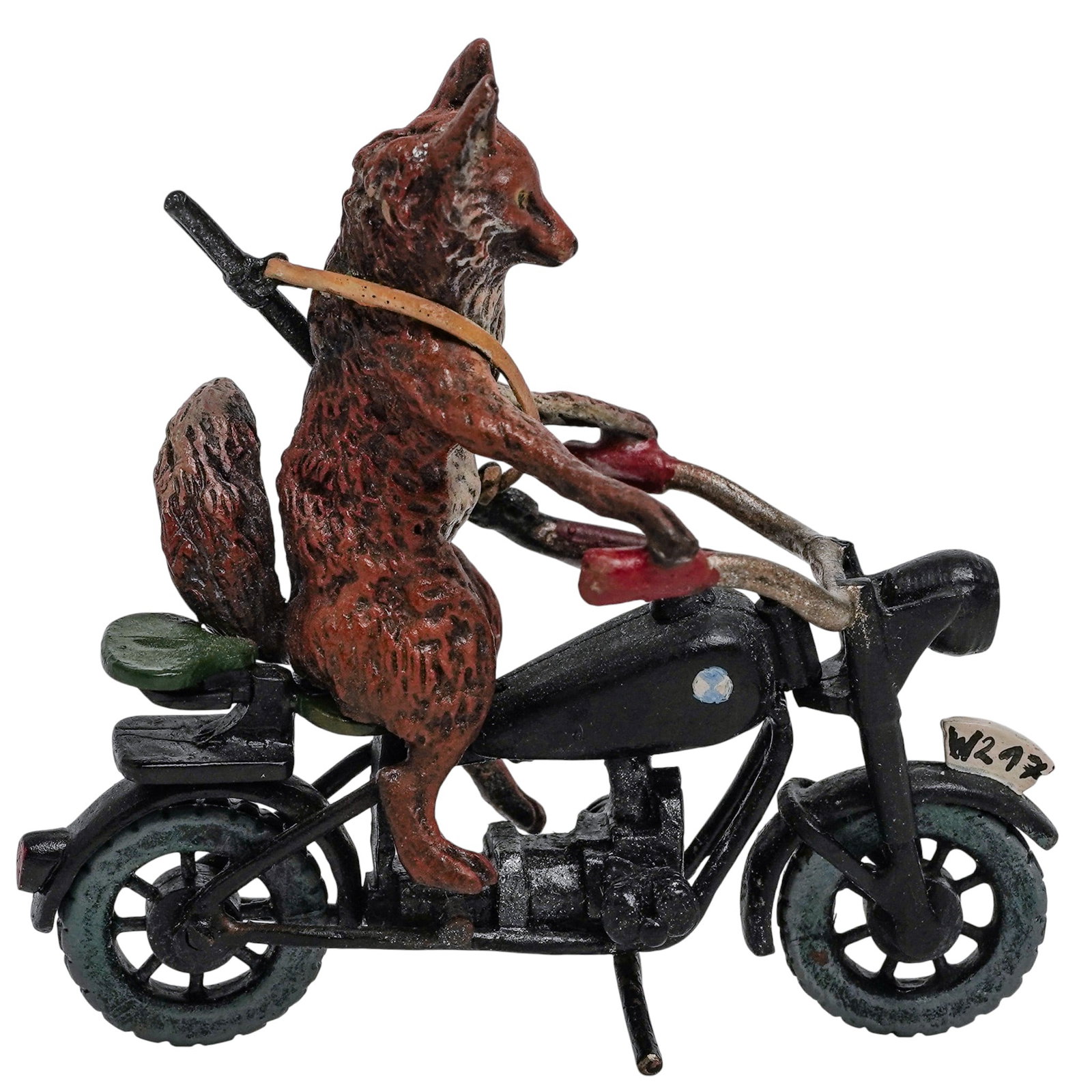 Viennese Cold Painted Bronze 'Fox on Motorcycle' Figurine (1 of 6)