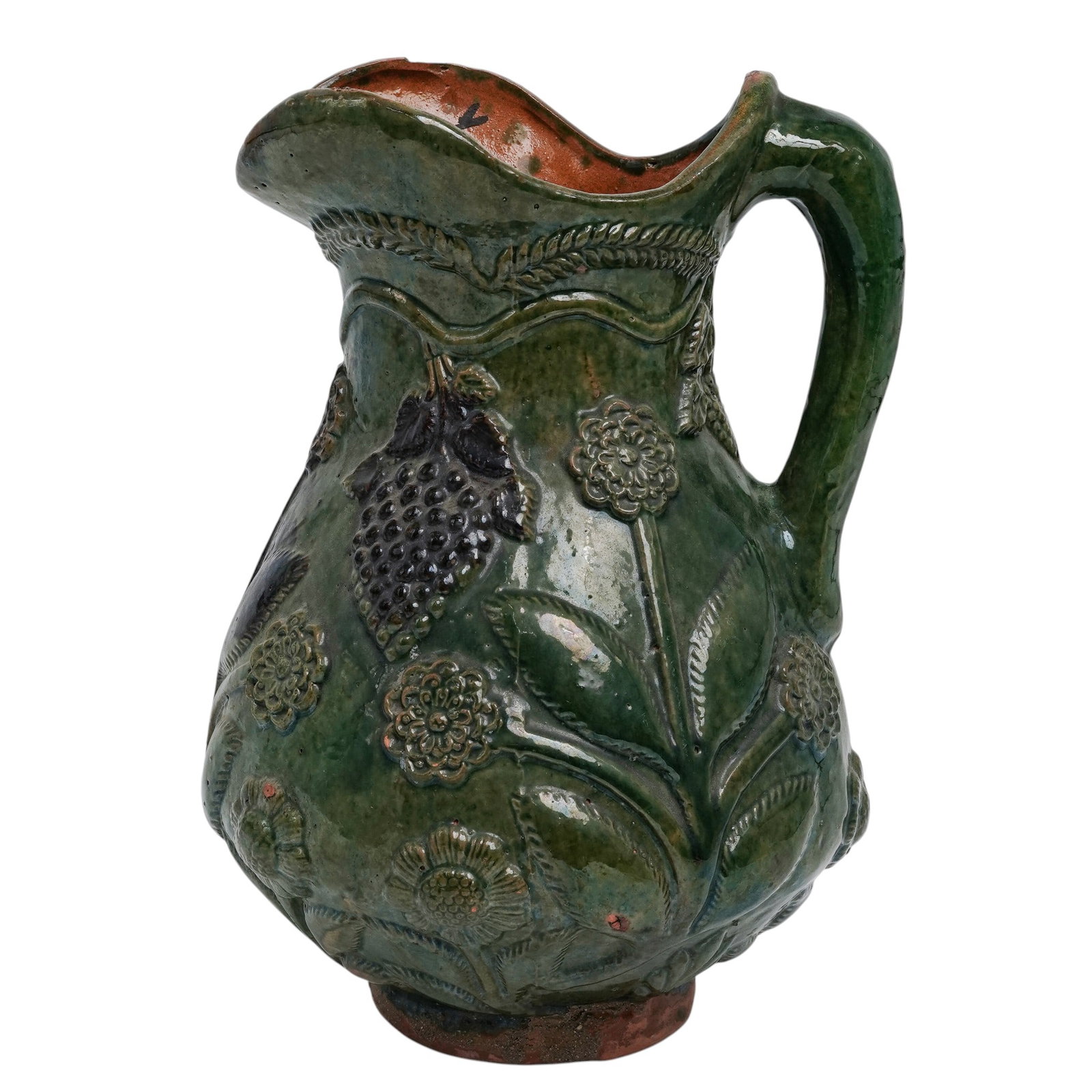 Antique Majolica Grape Relief Pitcher (1 of 5)