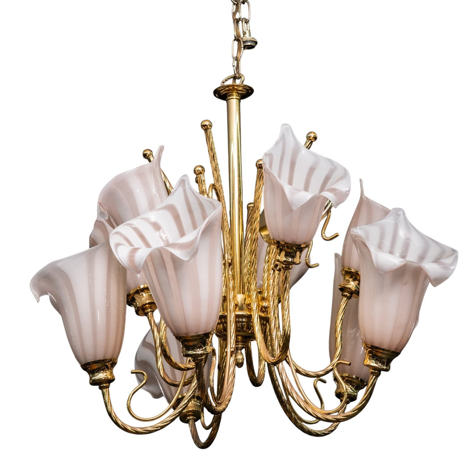 Franco Luce Murano & Brass Chandelier (1 of 4)