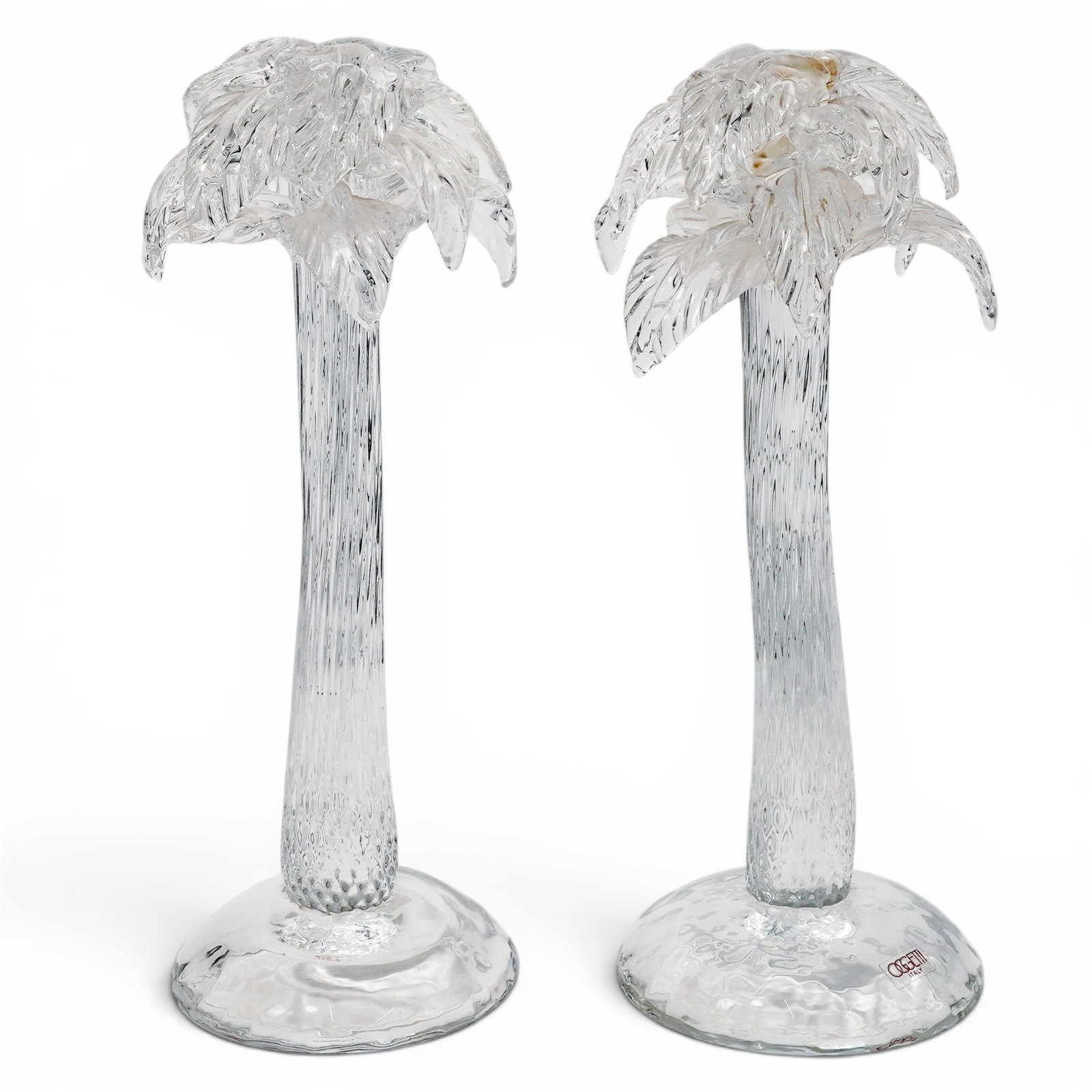 Pair Large Murano Art Glass Oggetti Palm Tree Candlesticks (1 of 8)