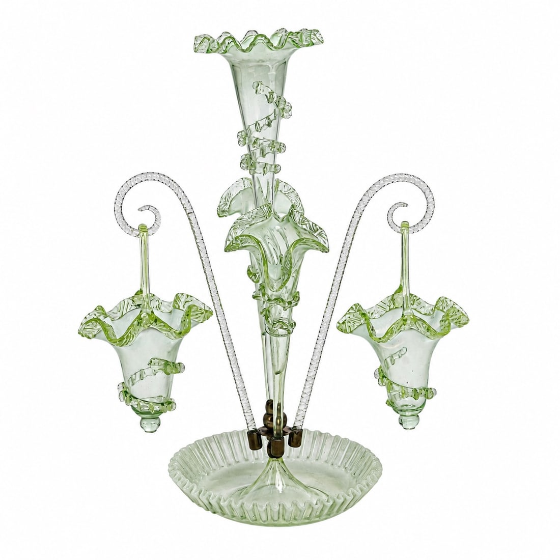 Antique Uranium Glass Epergne (1 of 11)