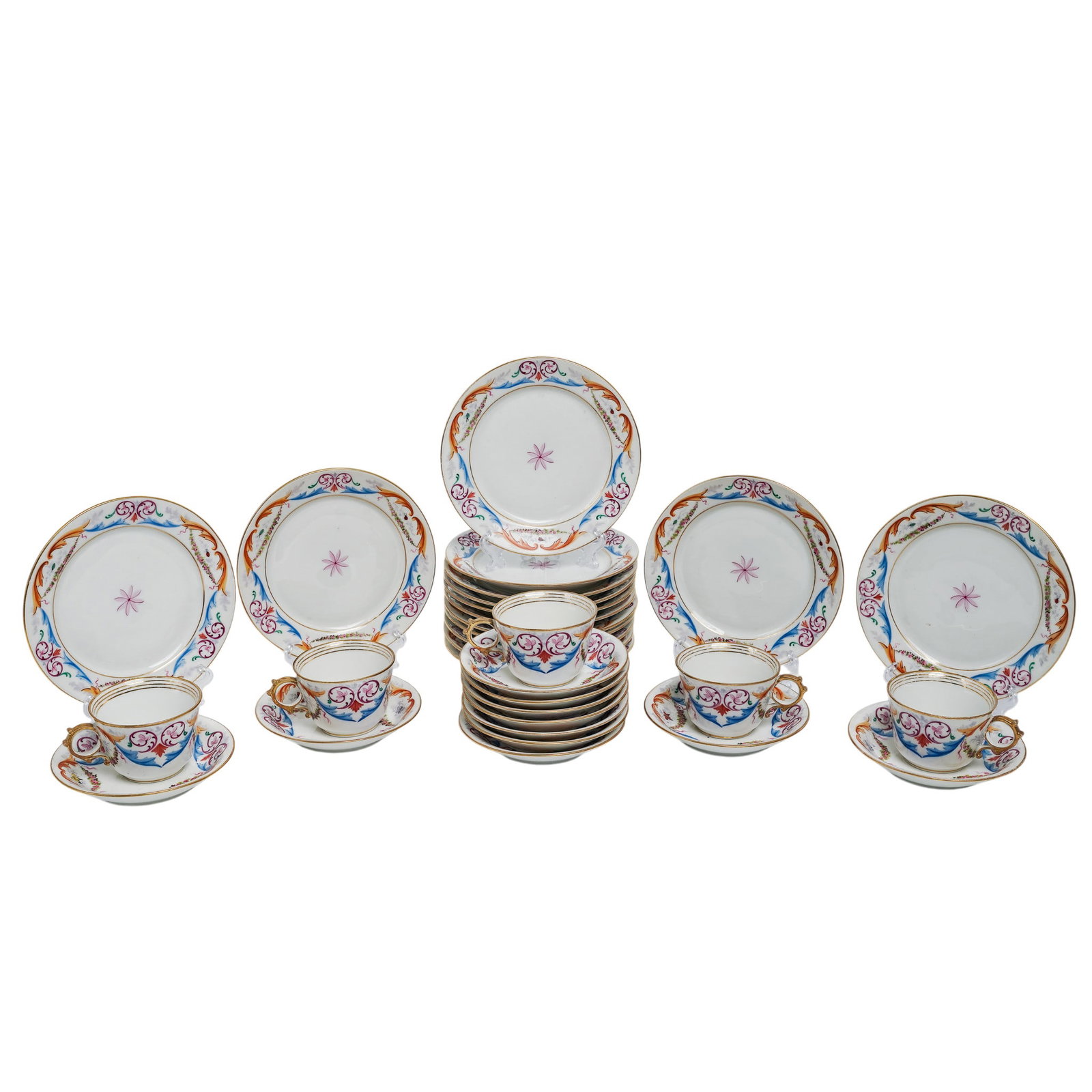 (35 pcs) Antique Porcelain Floral & Insects Set (1 of 5)