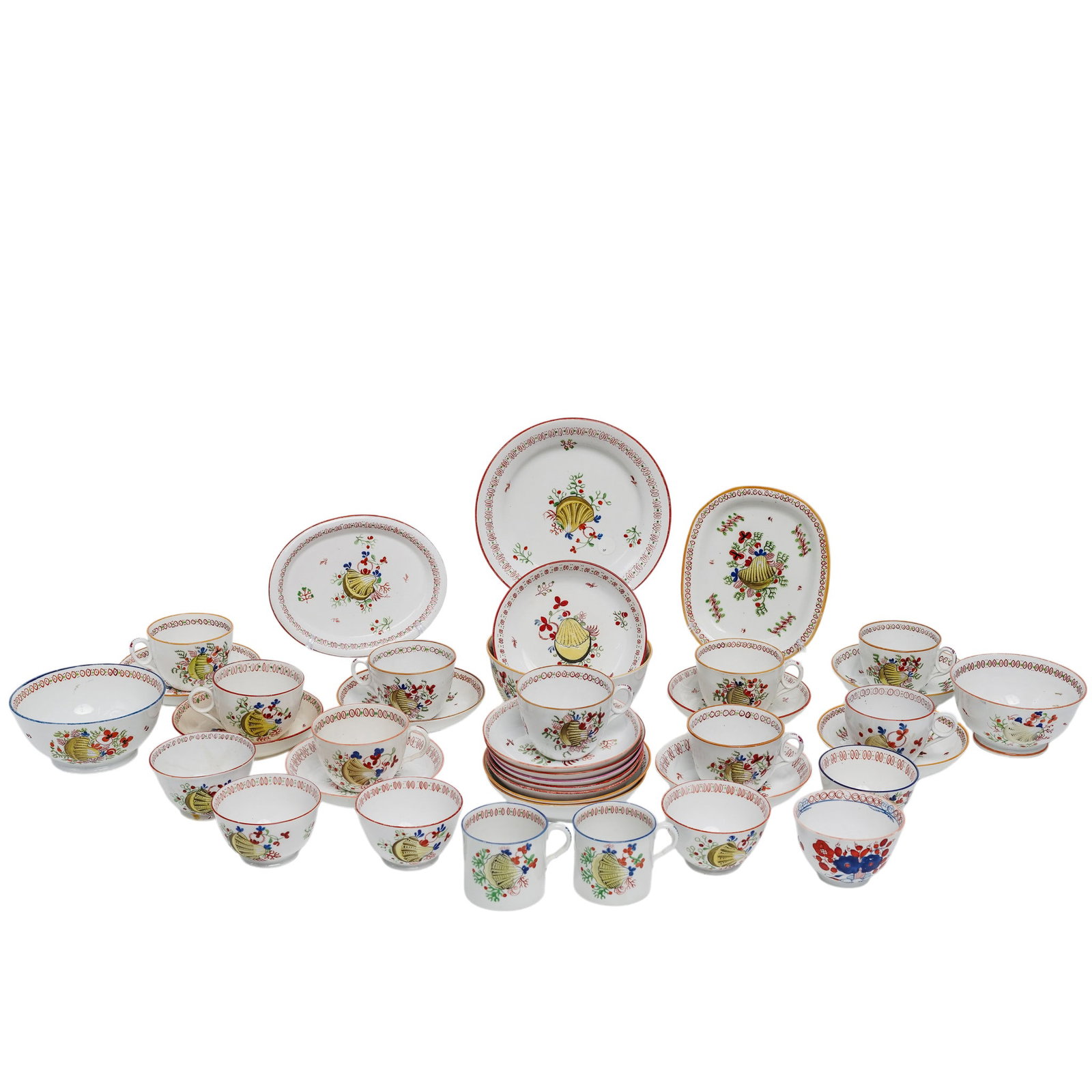 (60 pc) Georgian New Hall Porcelain Set (1 of 7)