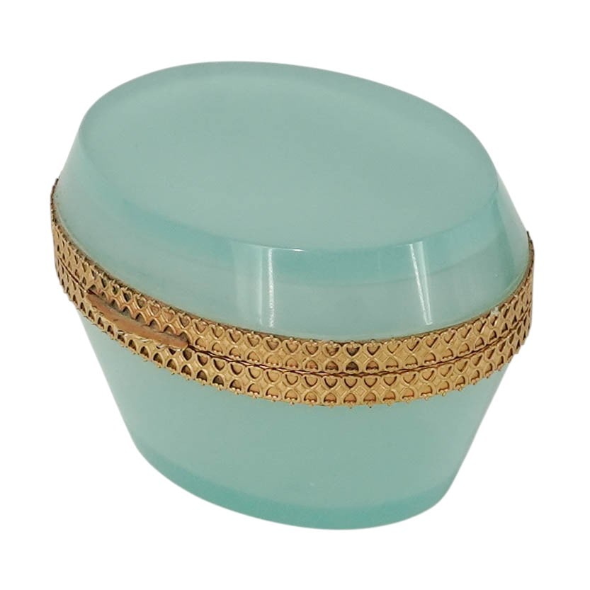 19th Cent. French Opaline & Gilt Brass Trinket Box (1 of 12)