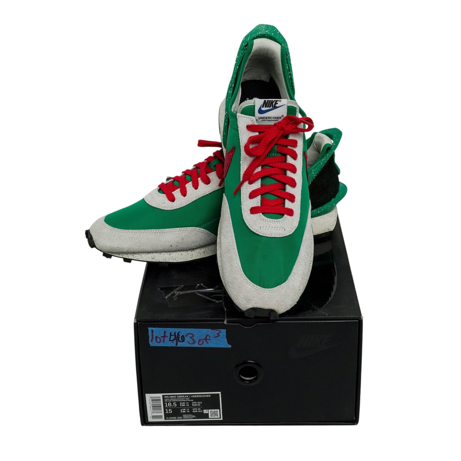 Nike x Jun Takahashi UNDERCOVER LE 'Lucky Green/University Red' Sneakers: Nike x Jun Takahashi UNDERCOVER LE 'Lucky Green/University Red' Sneakers 2019 Nike x Jun Takahashi Lucky Green / University Red Sneakers. Collaborative athletic footwear featuring multicolor performan