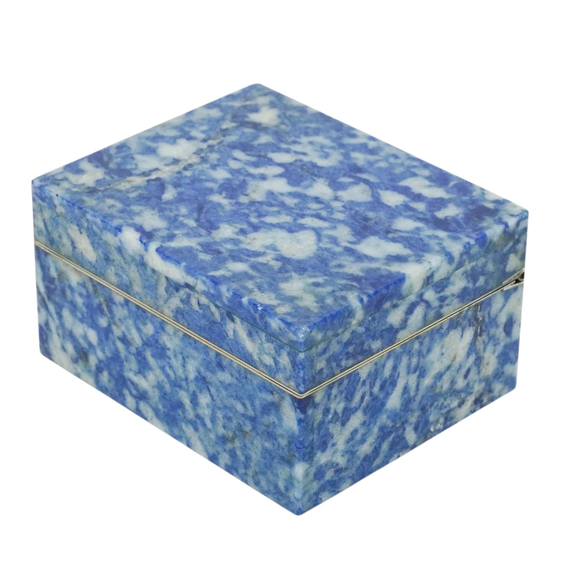Vintage Lapis Lazuli Trinket Box: Vintage Lapis Lazuli Trinket Box 20th Cent. This classic rectangular lapis lazuli trinket box is crafted from polished panels of natural semi-precious stone, showcasing a rich royal blue color