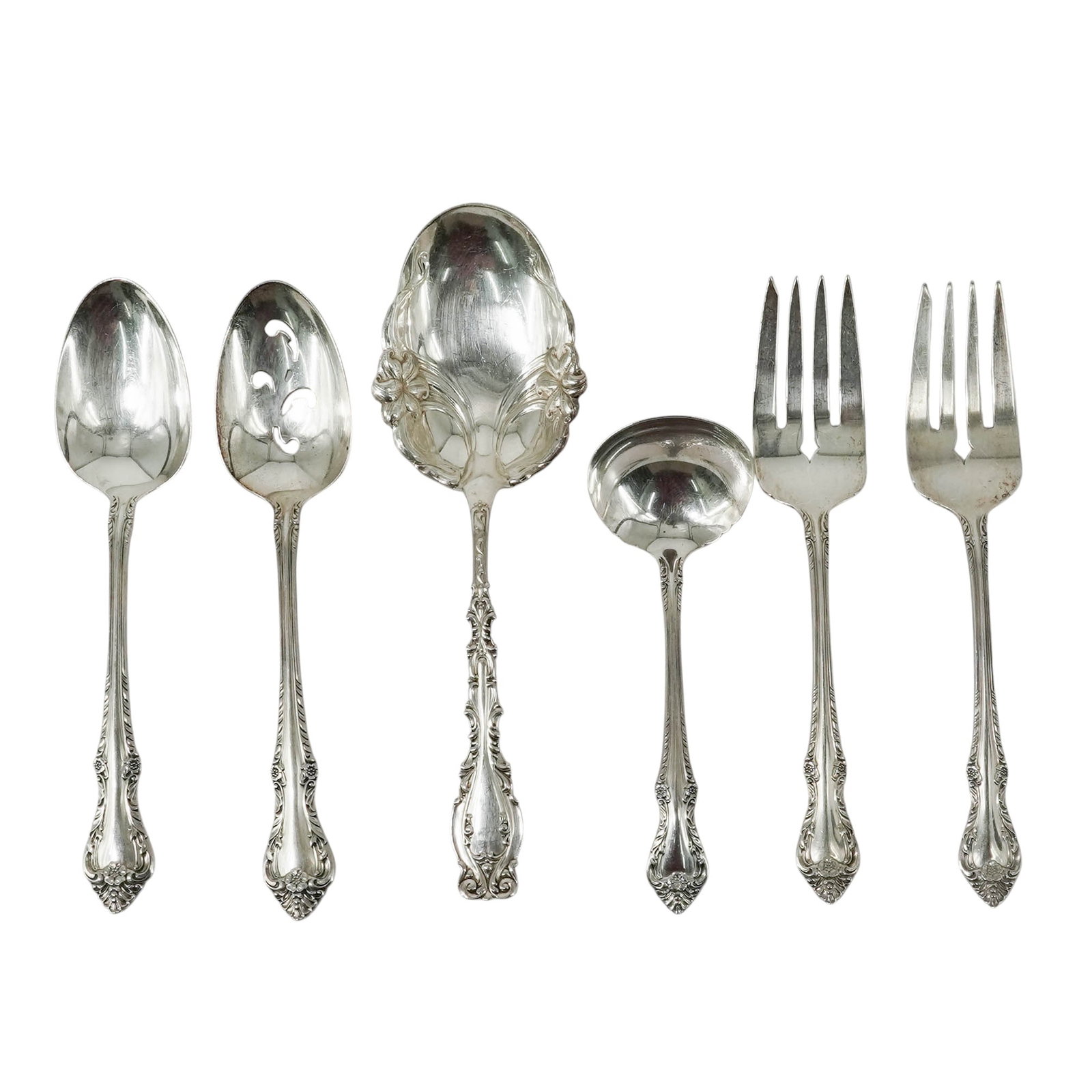 (6 pc) Oneida Community & Whiting Sterling Silver Serving Flatware - 2