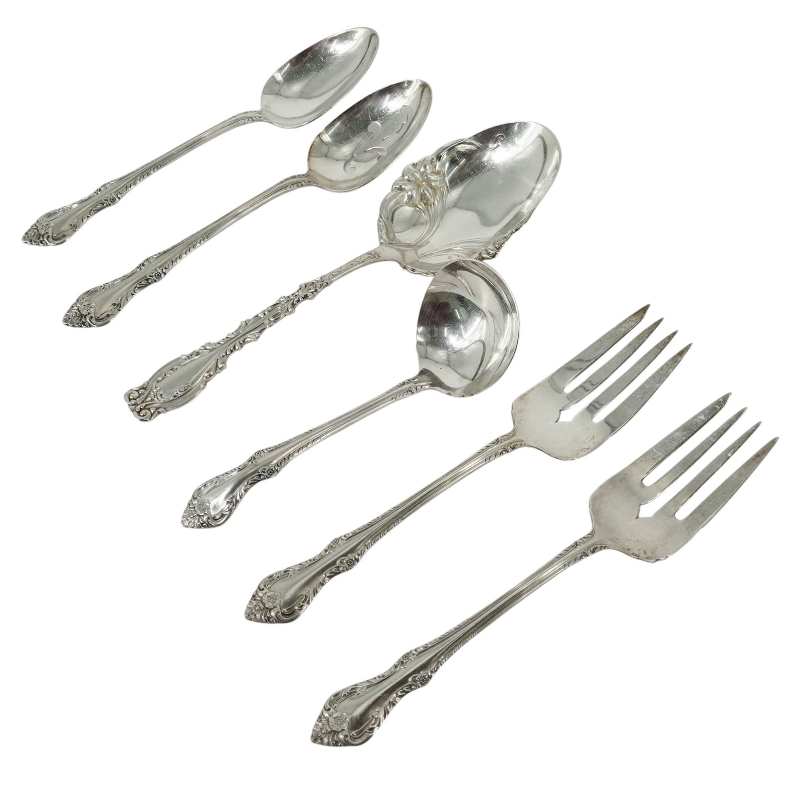 (6 pc) Oneida Community & Whiting Sterling Silver Serving Flatware - 3
