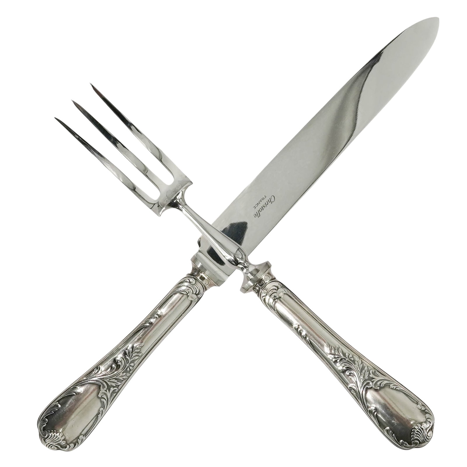 (2pc) Christofle "Marly" Silver Plated Roast Carving Set (1 of 9)