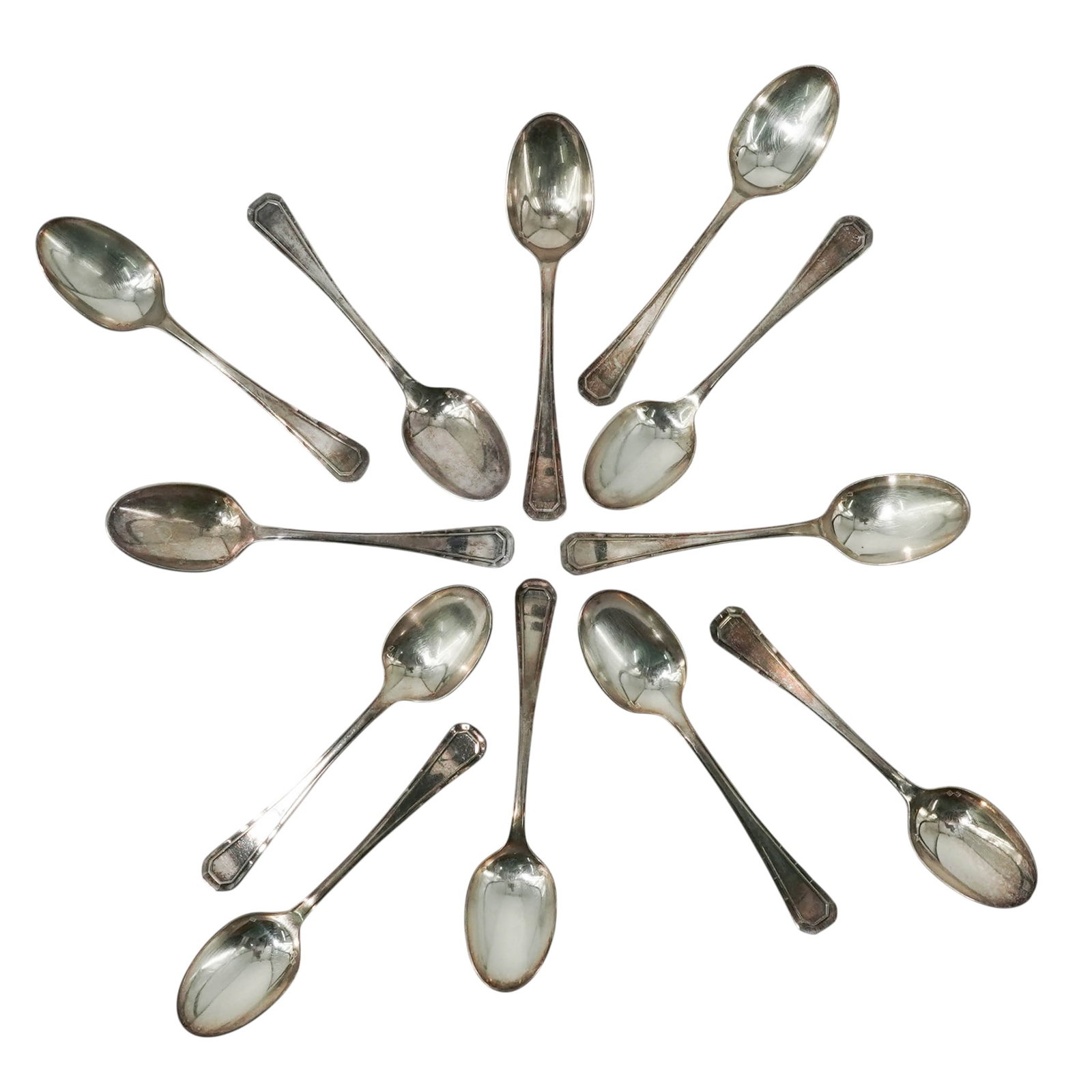 (12 pc) Christofle "Boreal" Pattern Silver Plated Teaspoons - 2