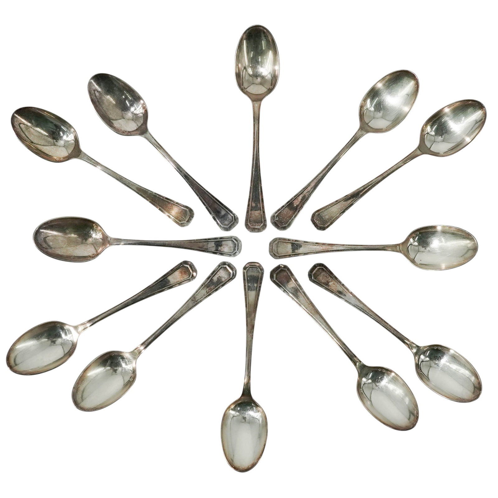 (12 pc) Christofle "Boreal" Pattern Silver Plated Teaspoons - 3