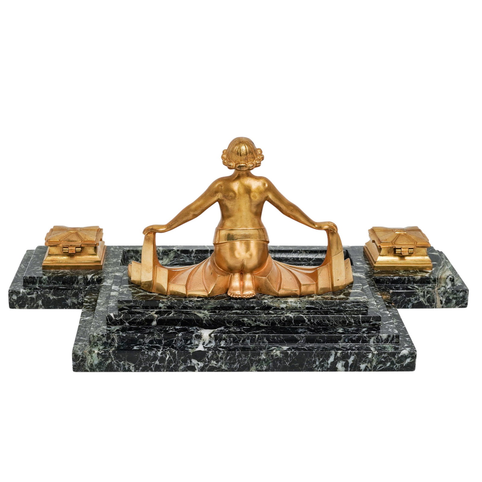 French Art Deco Marble & Ormulo Desk Set - 4