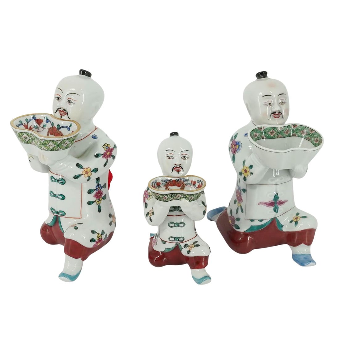 (3pc) Herend "Mandarin Men" Porcelain Salt Cellars (1 of 18)