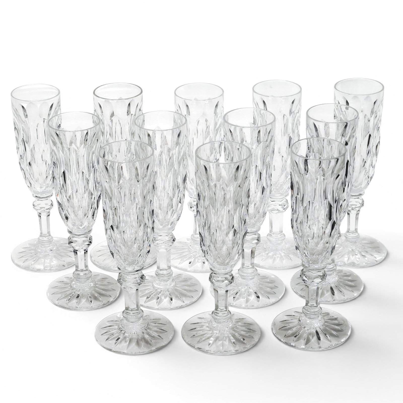 (12 pc) Baccarat Juvisy Crystal Flute Champagne Glasses (1 of 4)