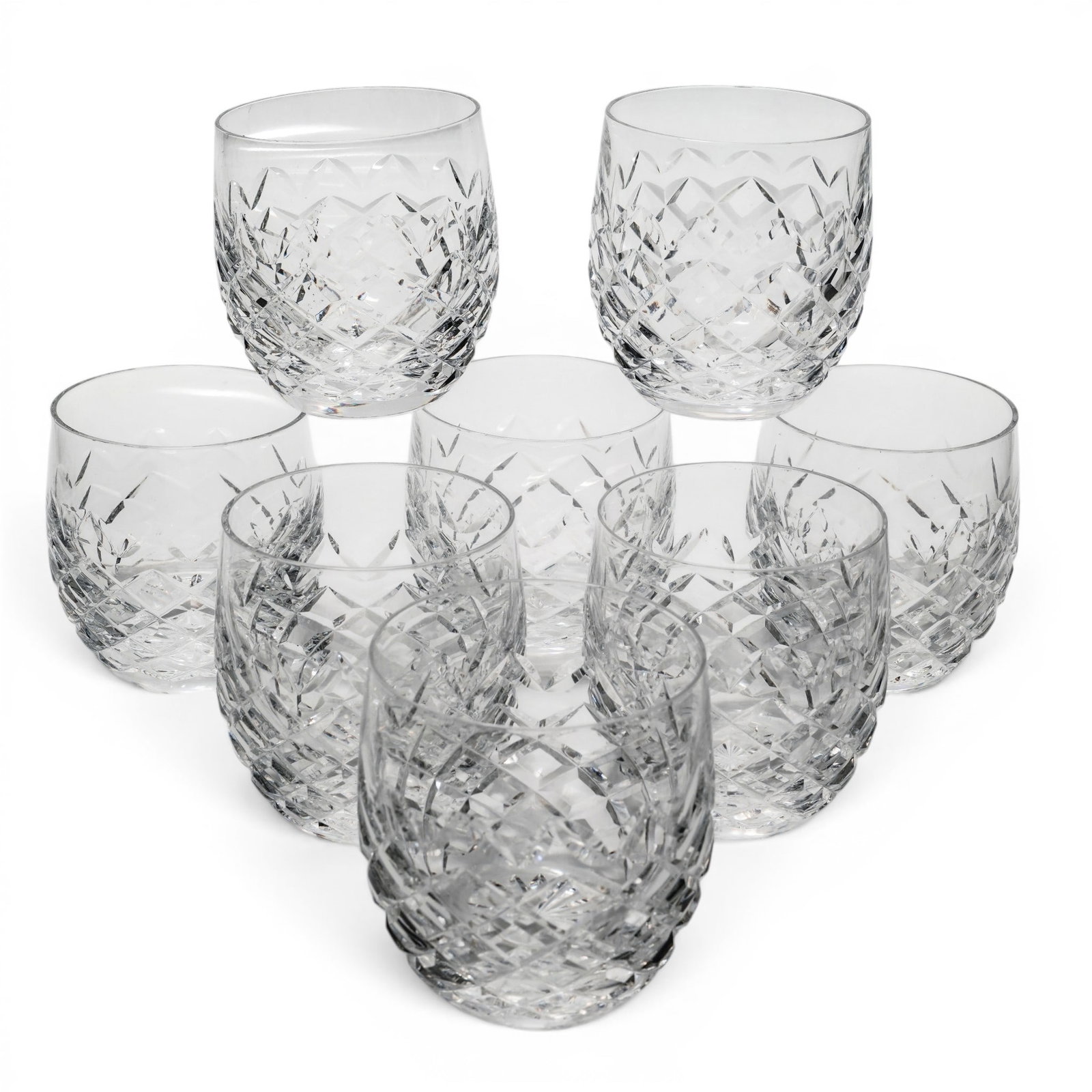 (8 pc) Waterford Old Fashioned 'Powerscourt' Glasses (1 of 4)