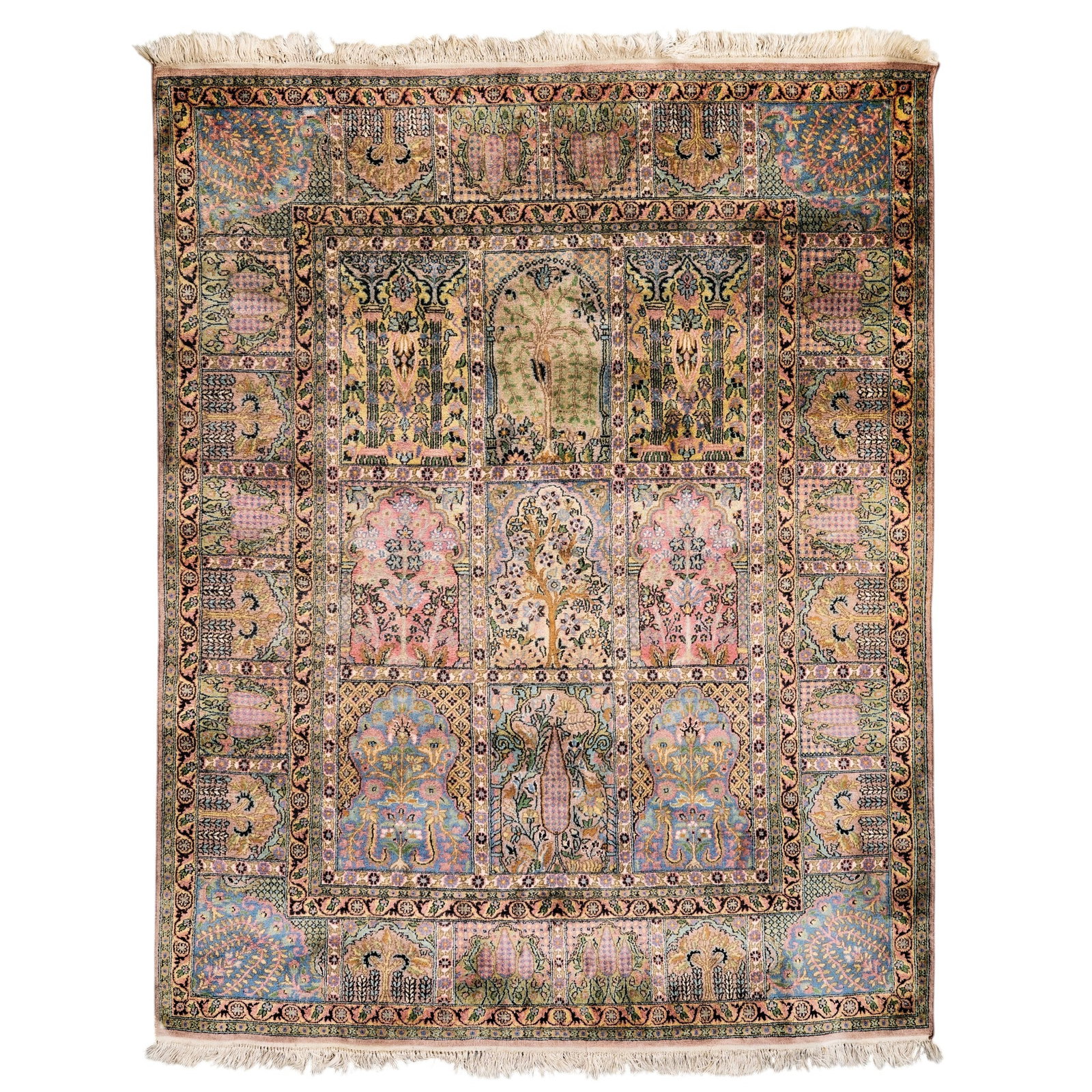 Kashmir "Four Seasons" Silk Rug (1 of 7)