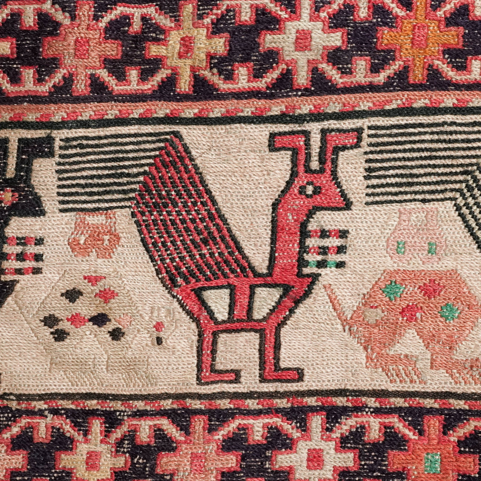 Middle Eastern Silk Soumak Flat-Weave Rug - 6