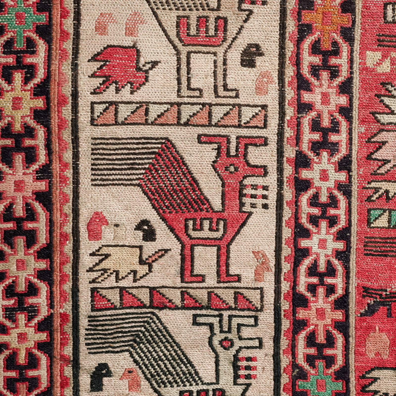 Middle Eastern Silk Soumak Flat-Weave Rug - 9