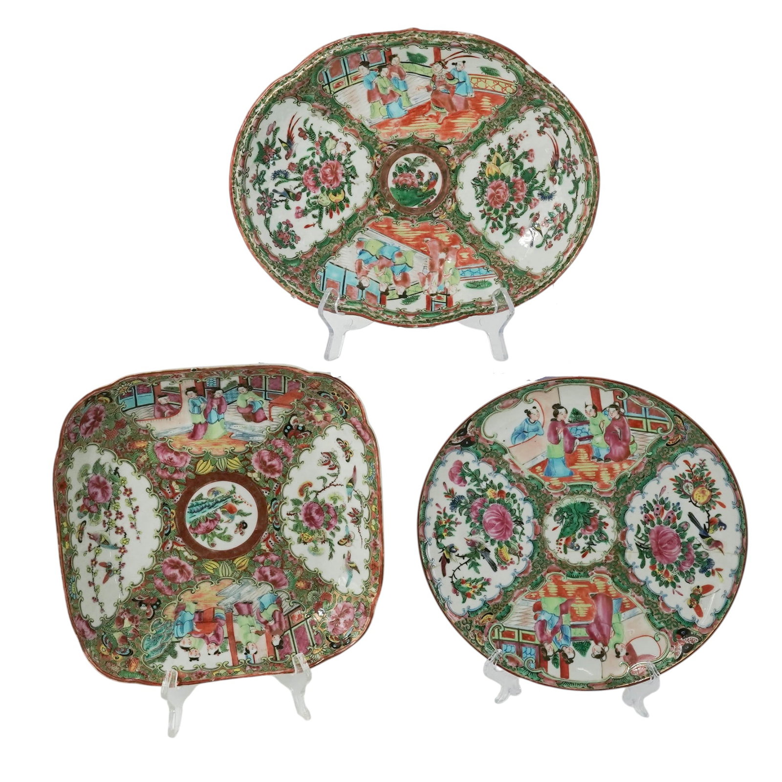 (3 pcs) Chinese Export Rose Medallion Porcelain Dishes (1 of 20)
