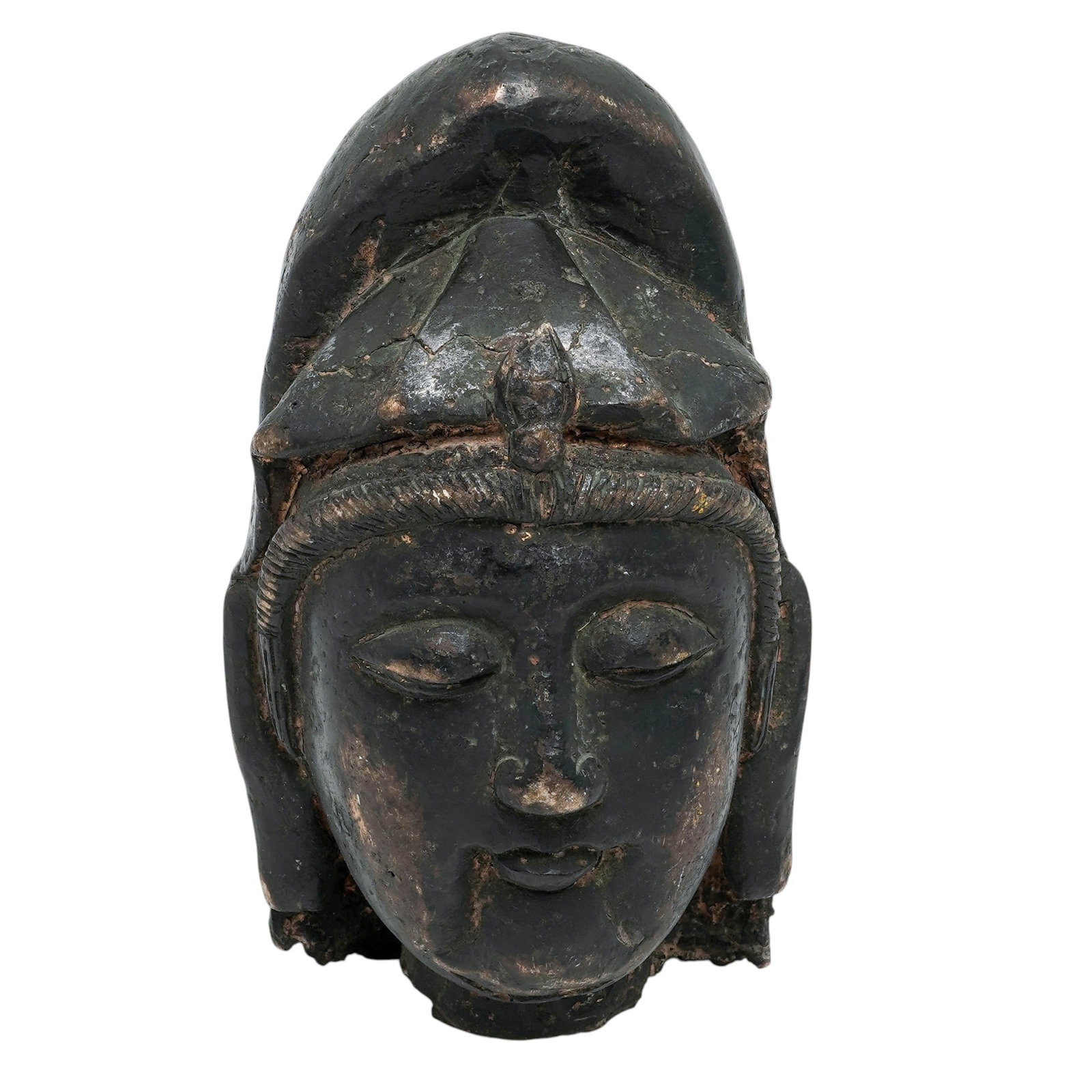 Chinese Ming Dynasty Cast Bronze Guanyin Head (1 of 7)