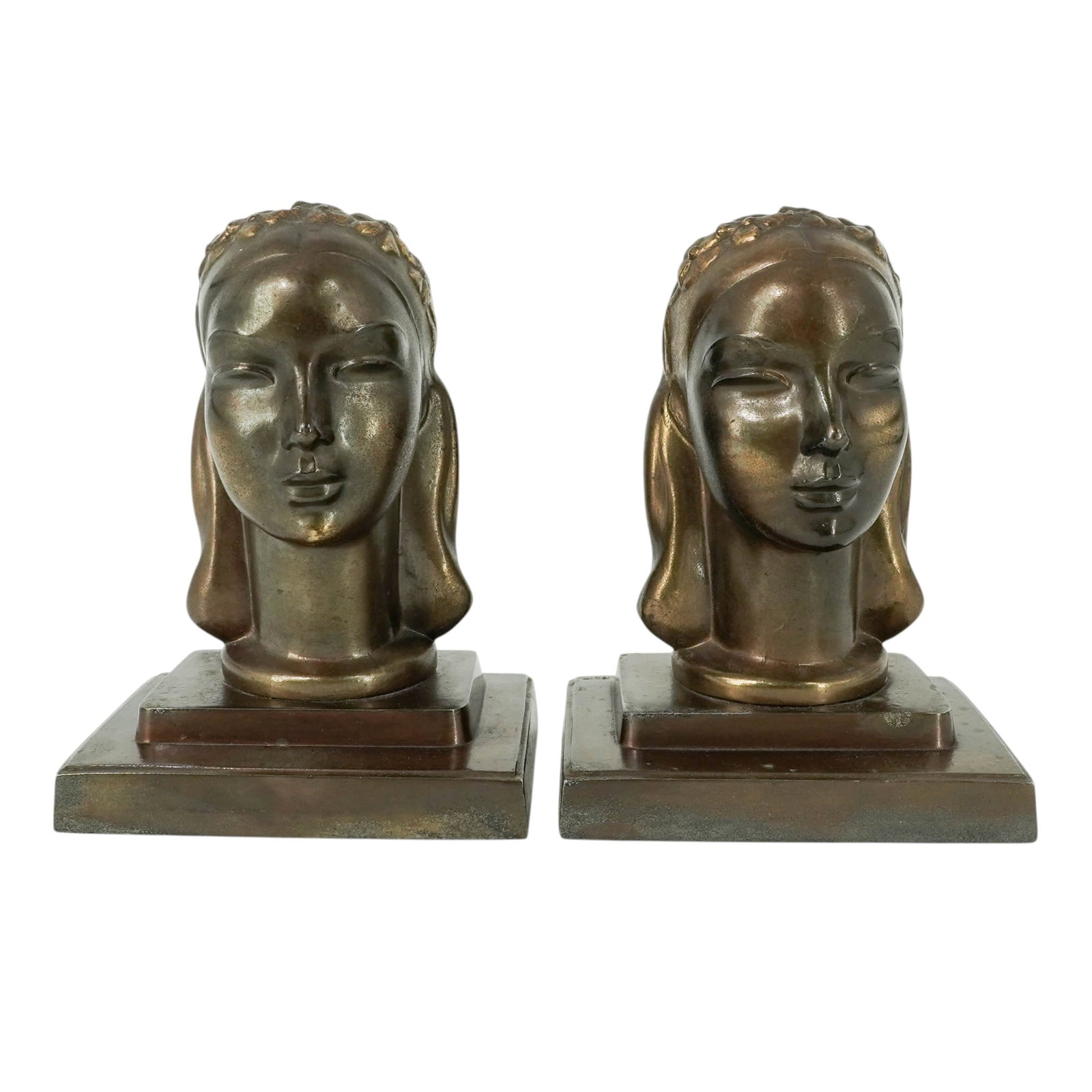 Pair of Frankart Lady Bust Bookends (1 of 18)