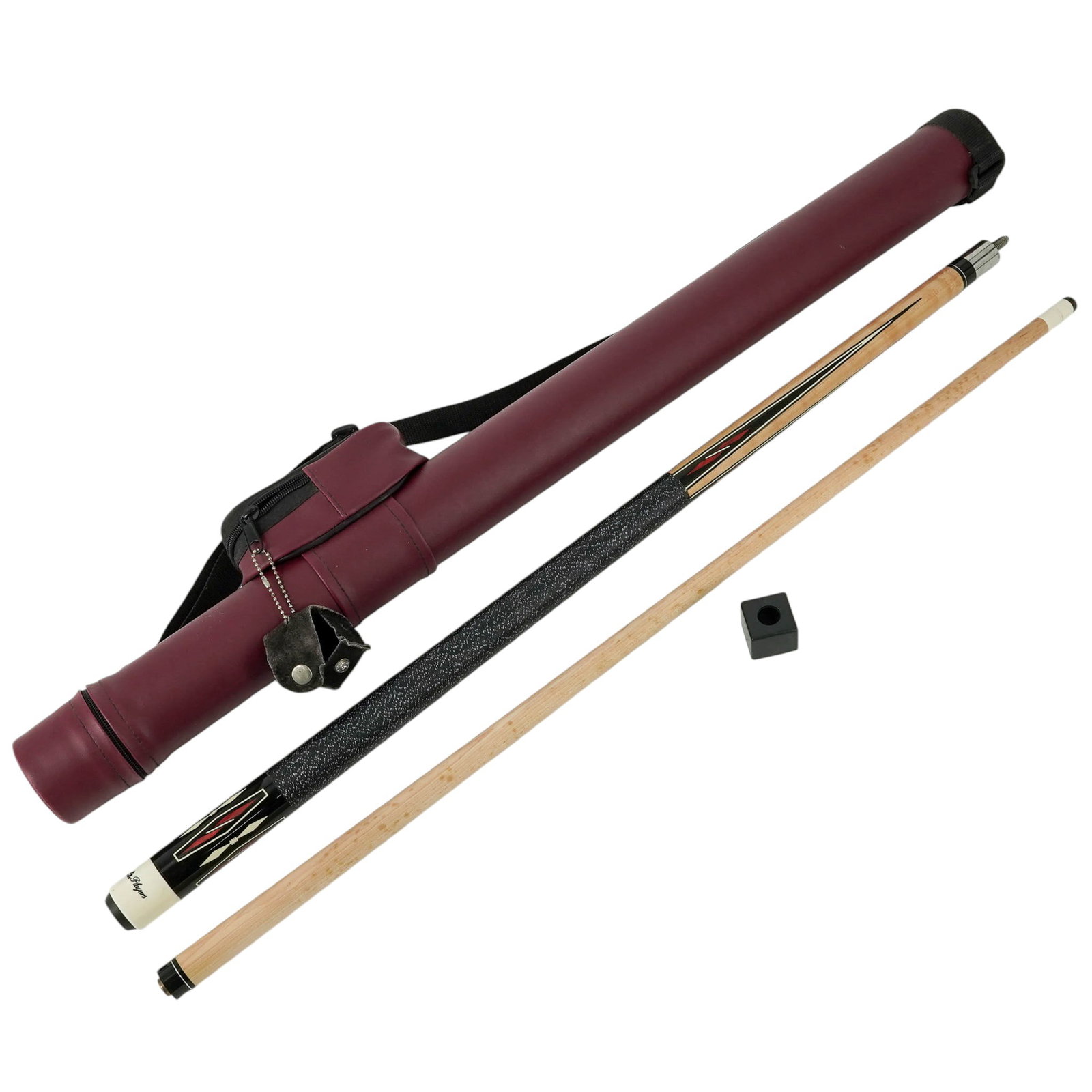 Two-Piece Players Pool Cue & Burgundy Case (1 of 14)