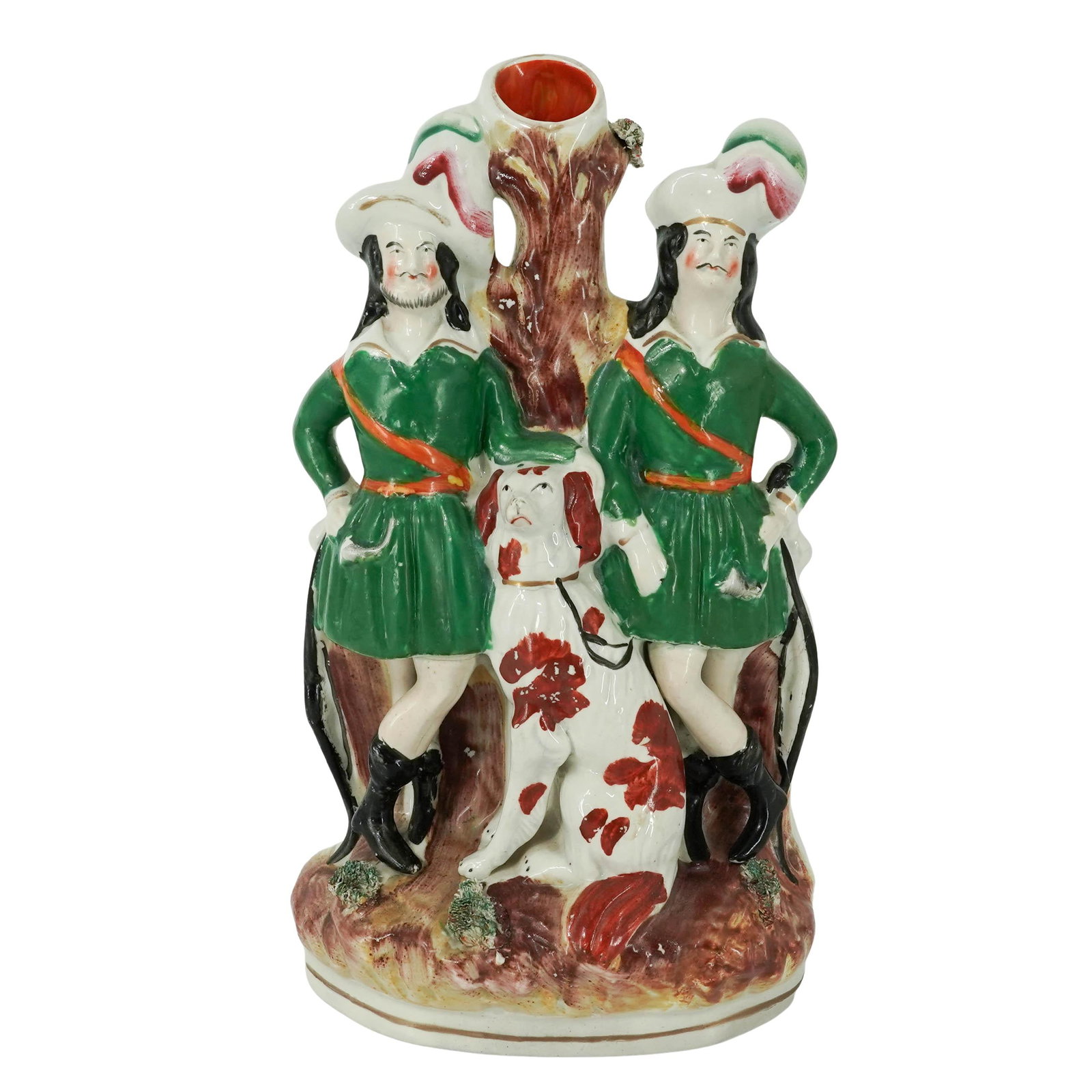 19th Cent. Staffordshire Flatback Spill Pottery Vase (1 of 18)