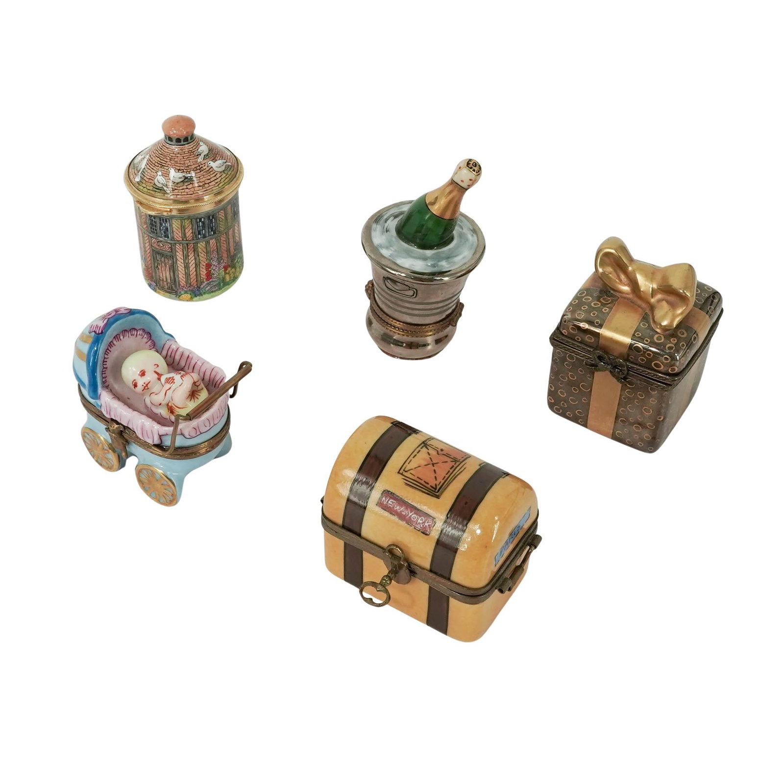 (5 pc) Assorted Limoges Porcelain Trinket Boxes (1 of 15)