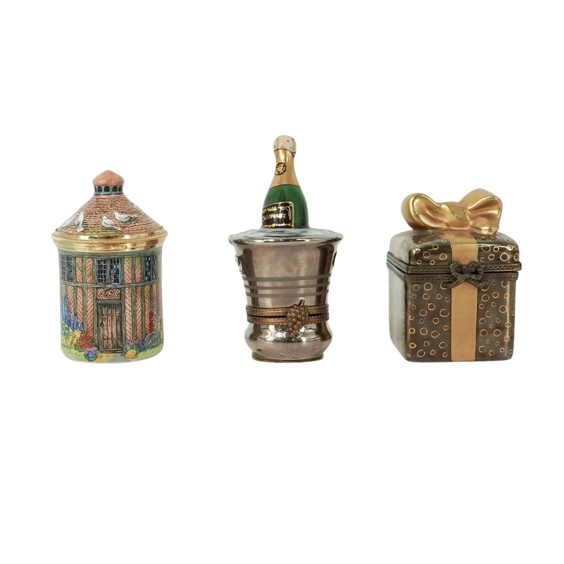 (5 pc) Assorted Limoges Porcelain Trinket Boxes - 2