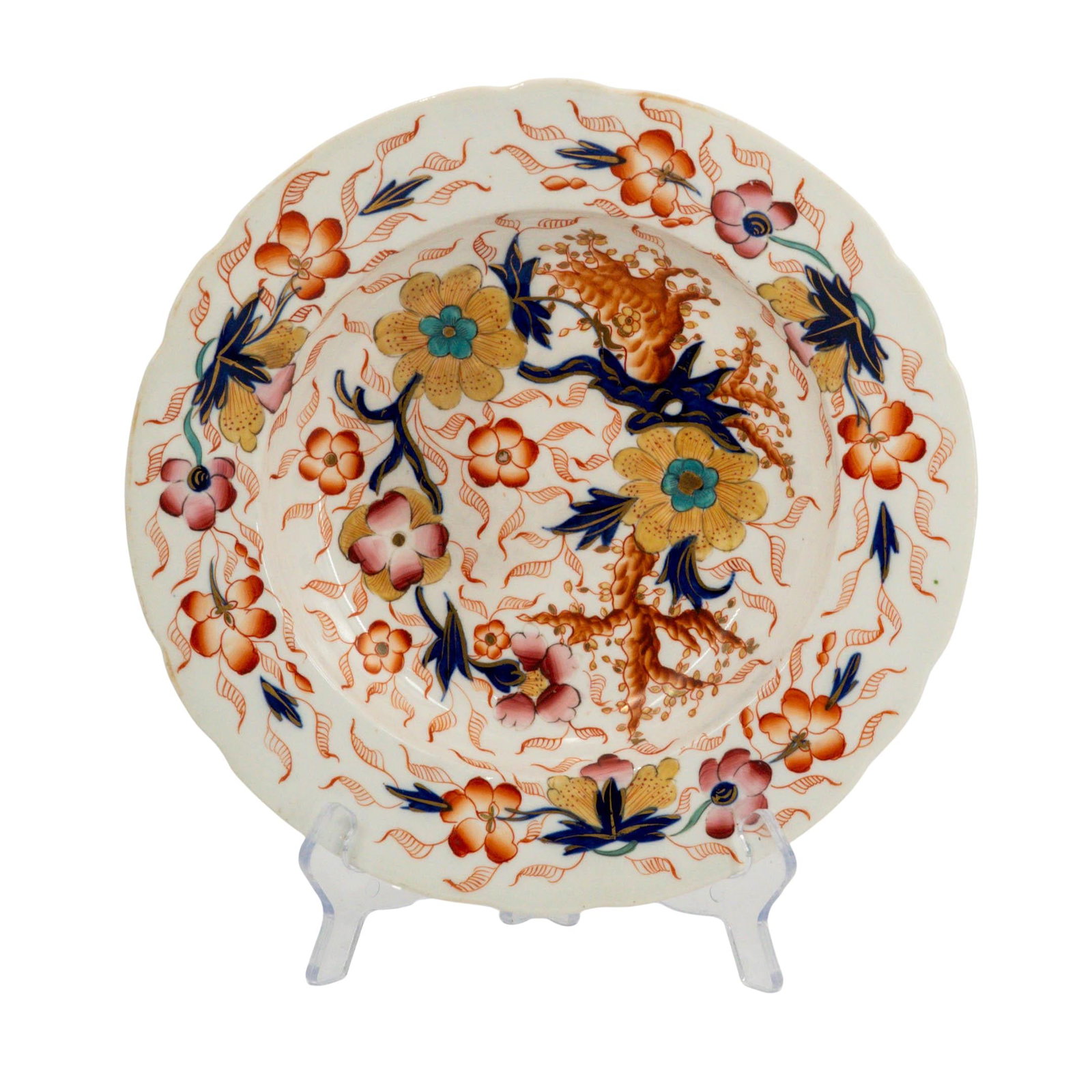 Antique English Imari Floral Ceramic Bowl (1 of 5)
