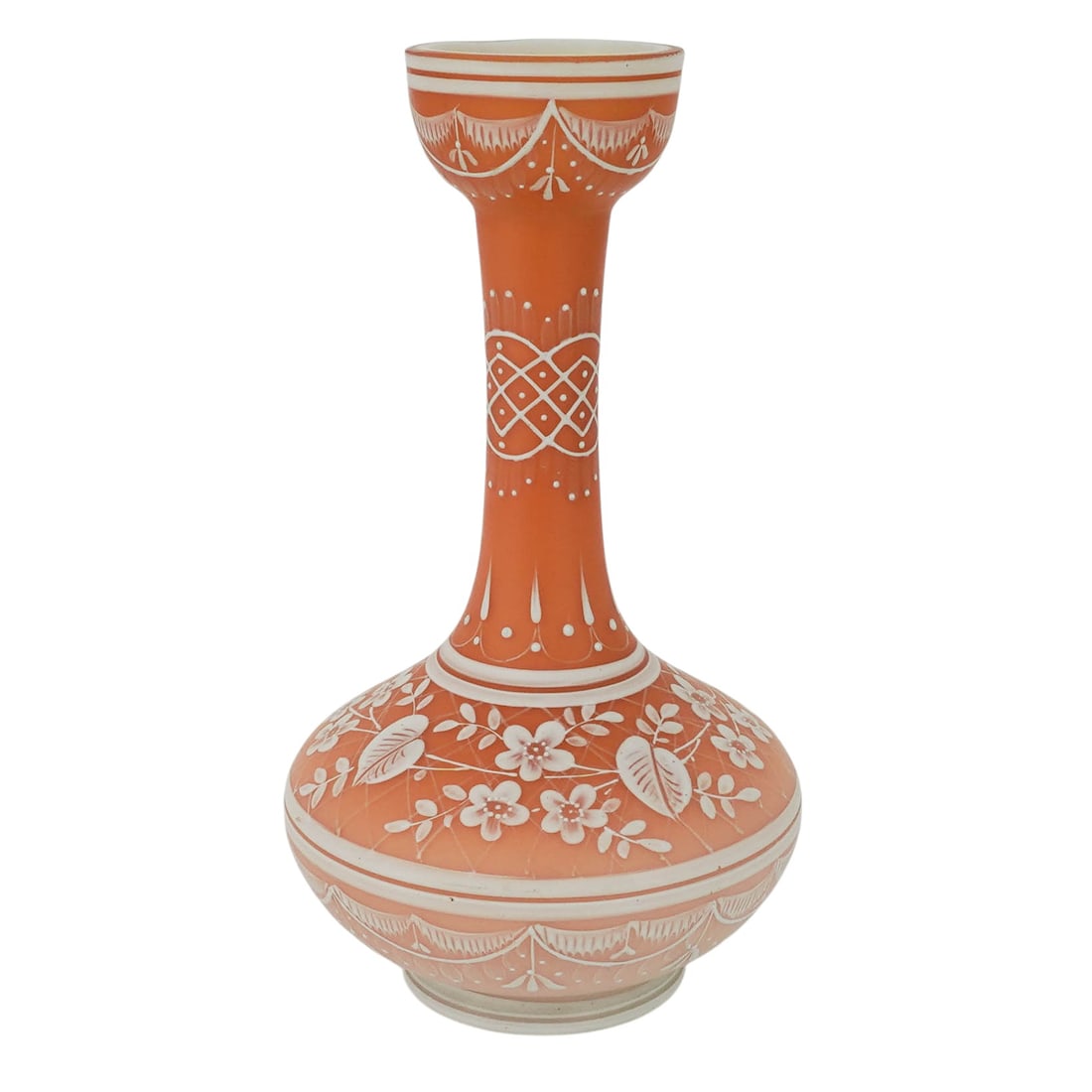Victorian Lace Art Cameo Glass Vase: Victorian Lace Art Cameo Glass Vase Late 19th century A Victorian lace art cameo glass vase. The design mirrors high-end English cameo glass produced during the late 19th century by legendary makers