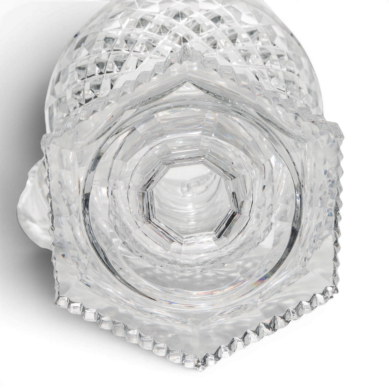 Large Etched Cut Crystal Footed Pitcher - 3